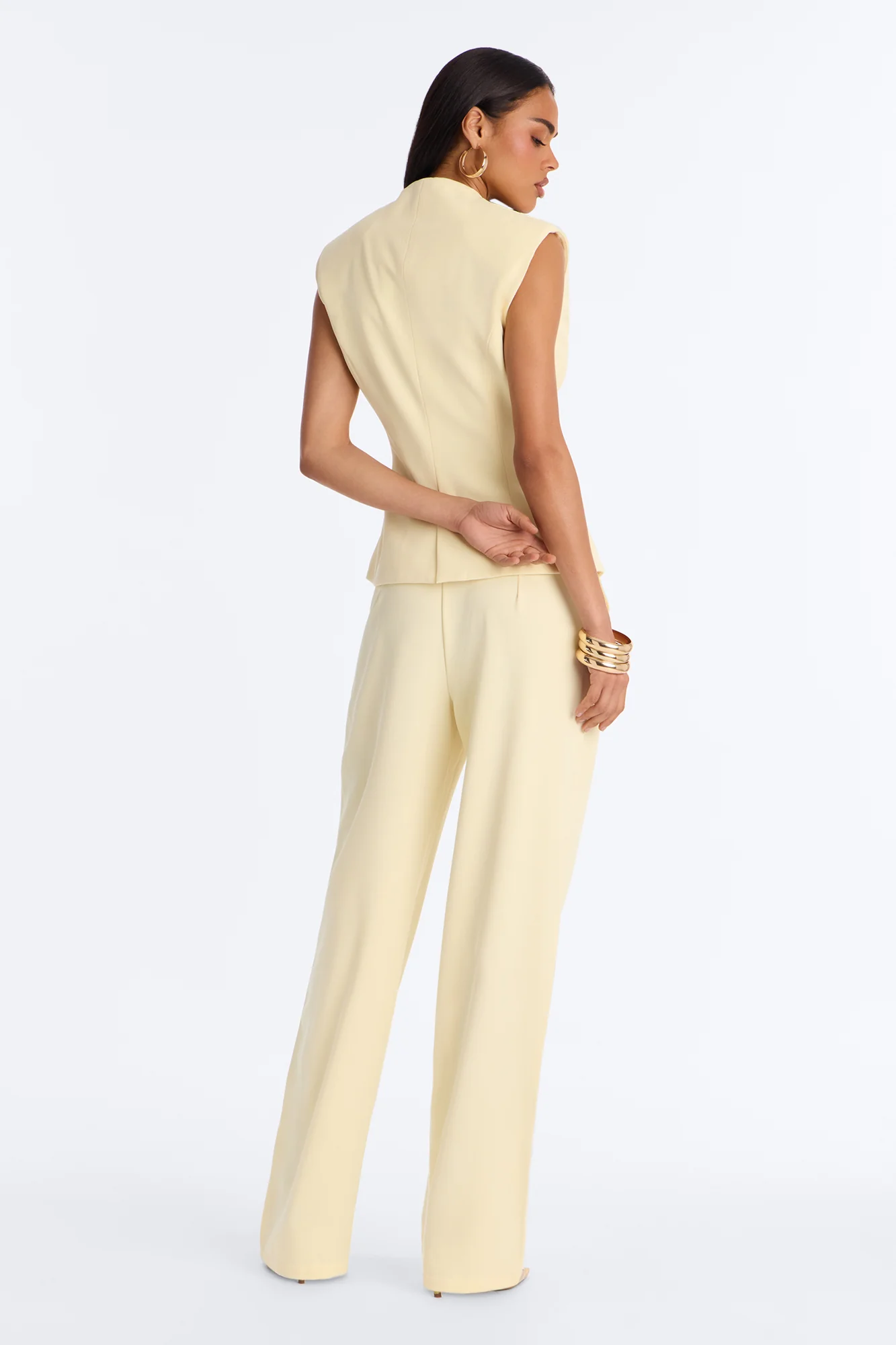 Everything in Order Pleated Straight Leg Trouser - Butter Yellow - Image 2