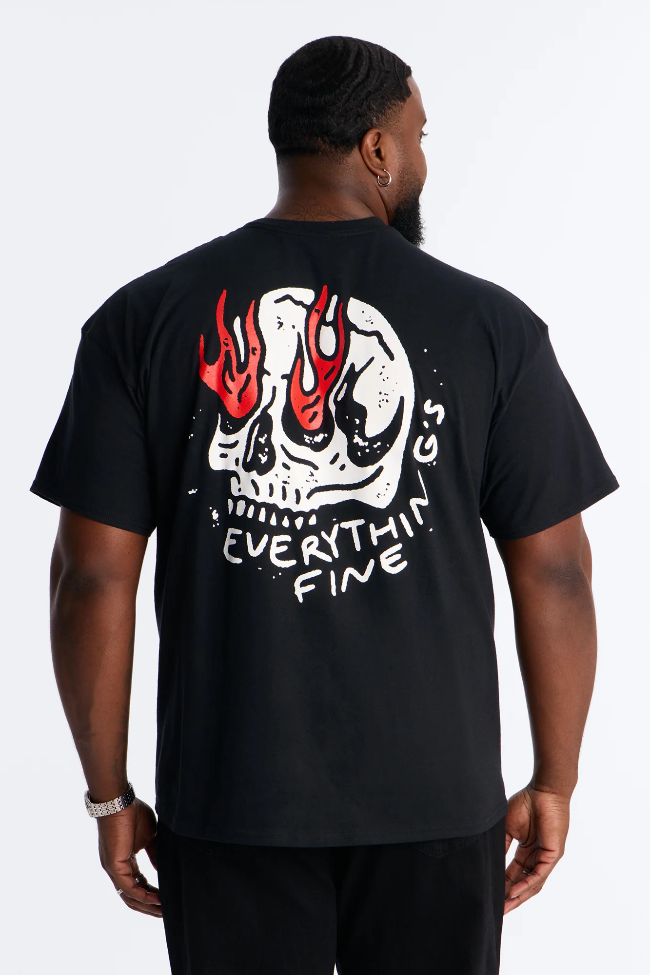 Everything's Fine Short Sleeve Tee - Black - Image 5