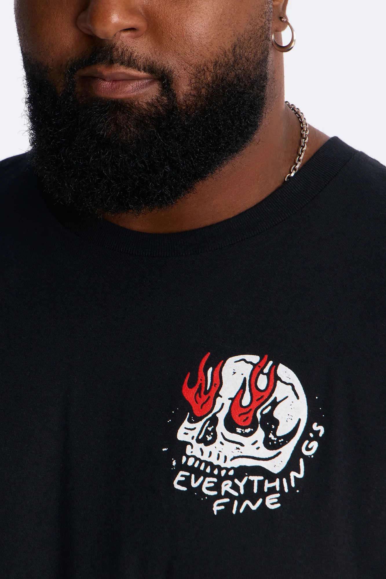 Everything's Fine Short Sleeve Tee - Black - Image 7