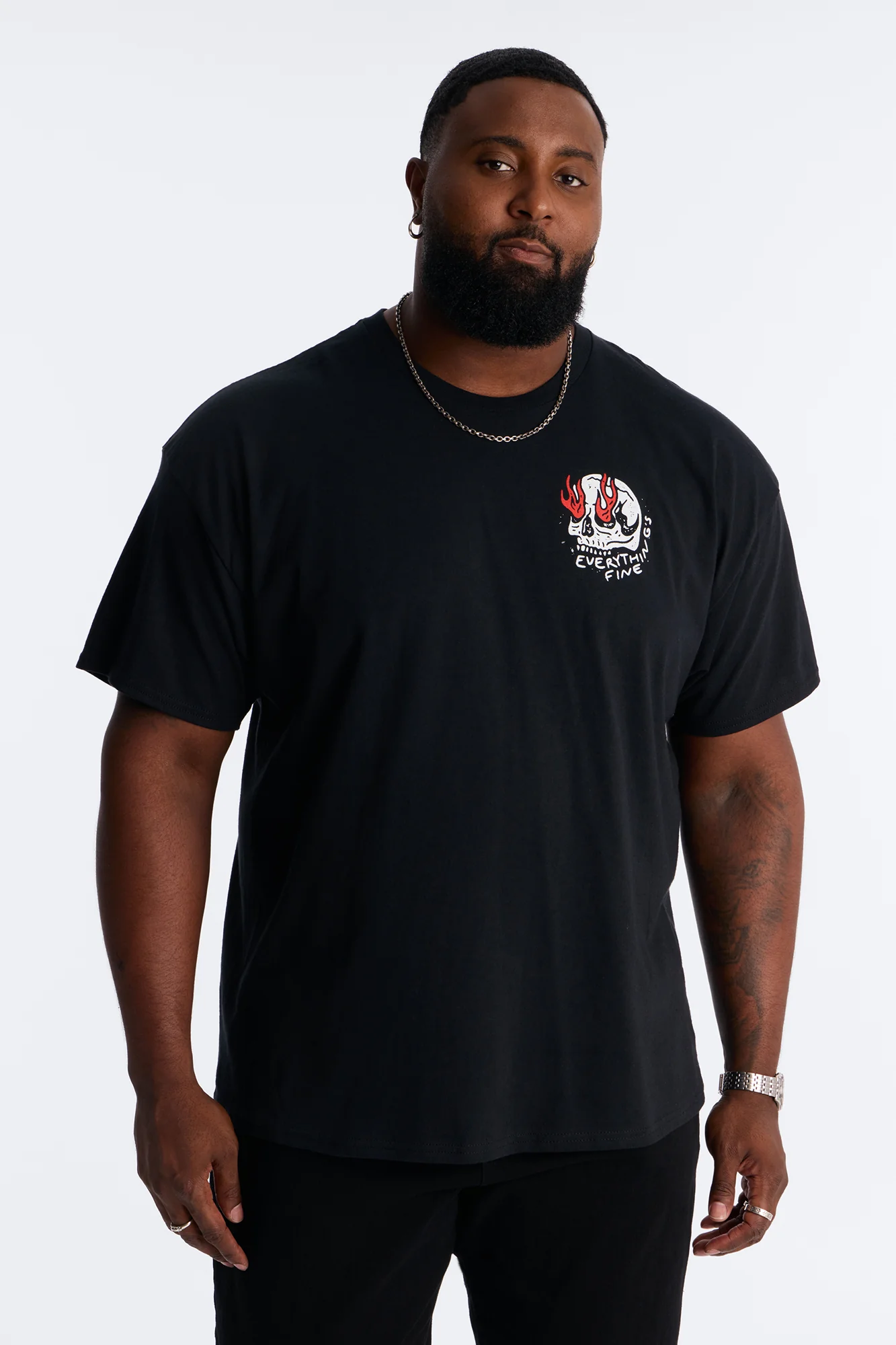 Everything's Fine Short Sleeve Tee - Black - Image 8