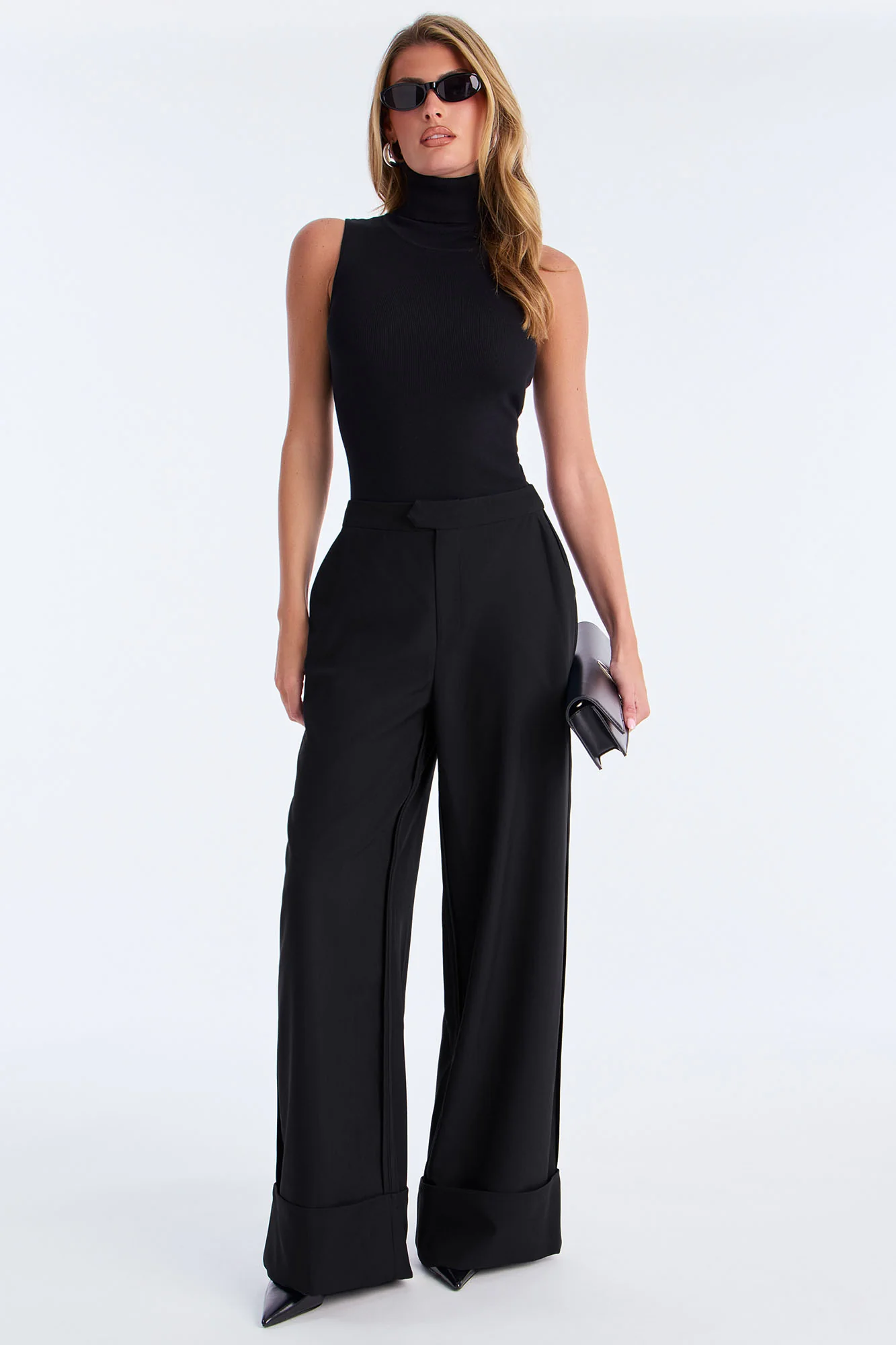 Executive Decisions Cuffed Trouser Pant 32″ - Black - Image 2