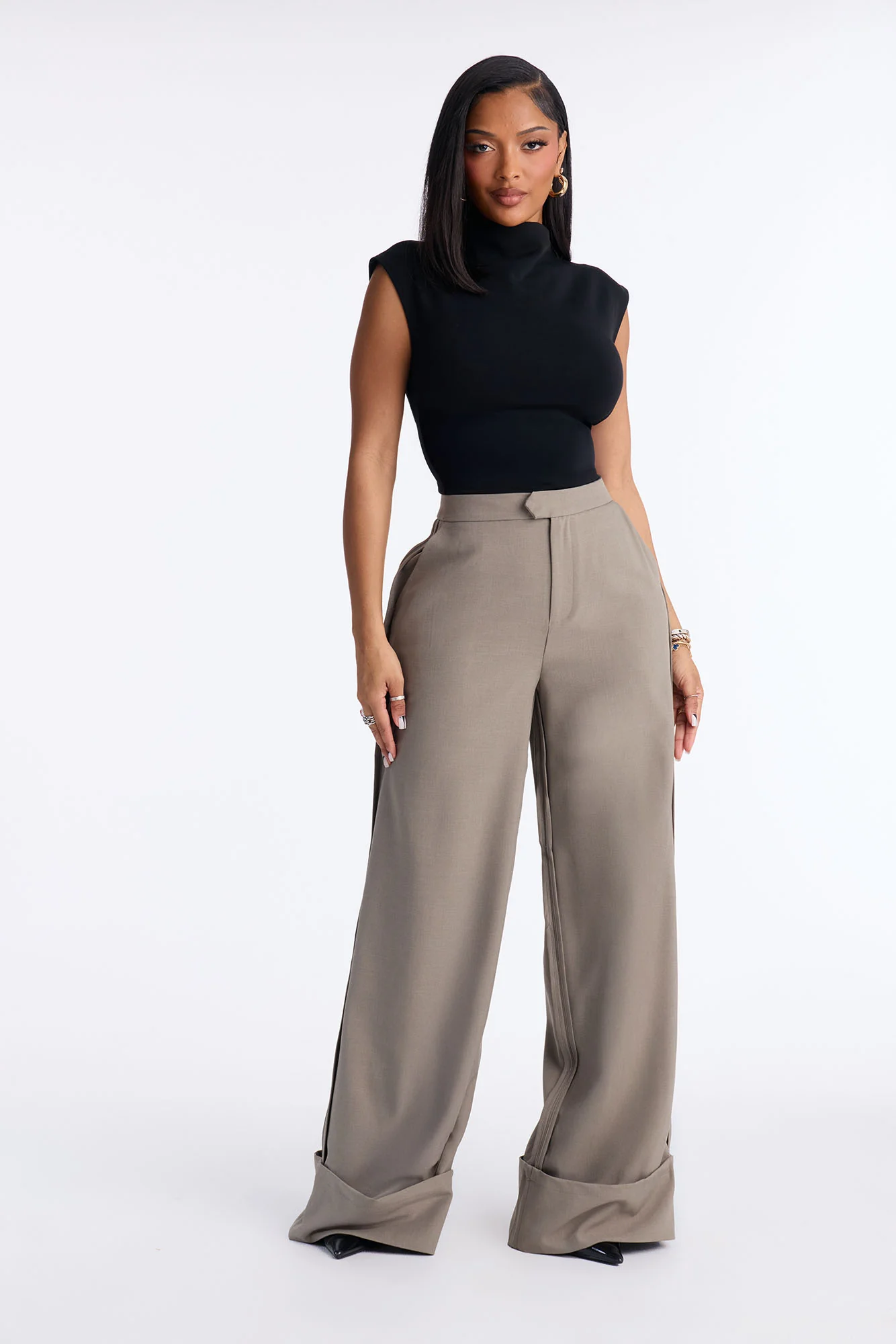 Executive Decisions Cuffed Trouser Pant 32″ - Olive - Image 2
