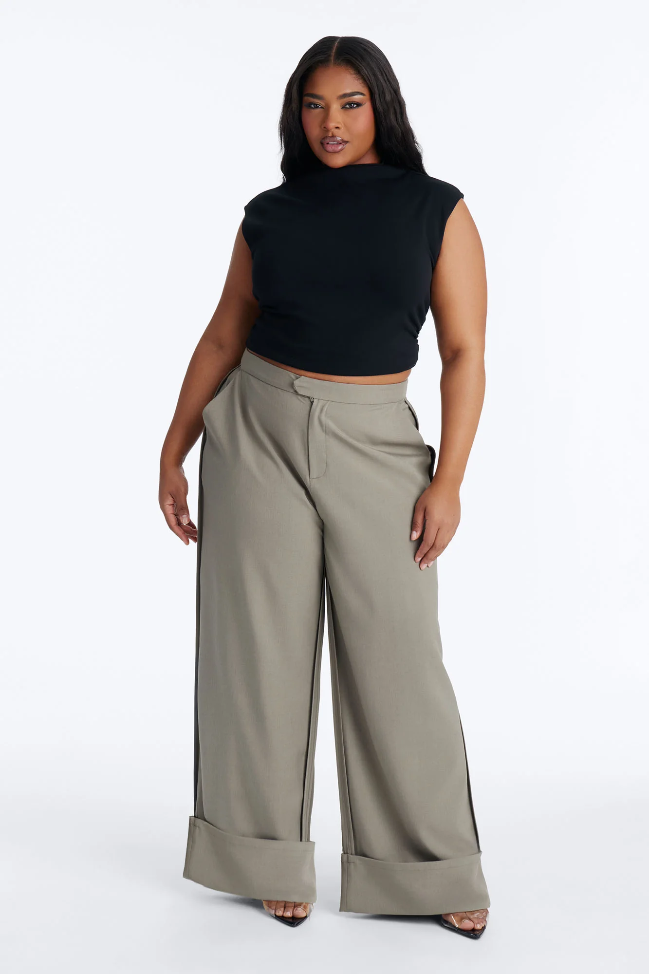 Executive Decisions Cuffed Trouser Pant 32″ - Olive - Image 5