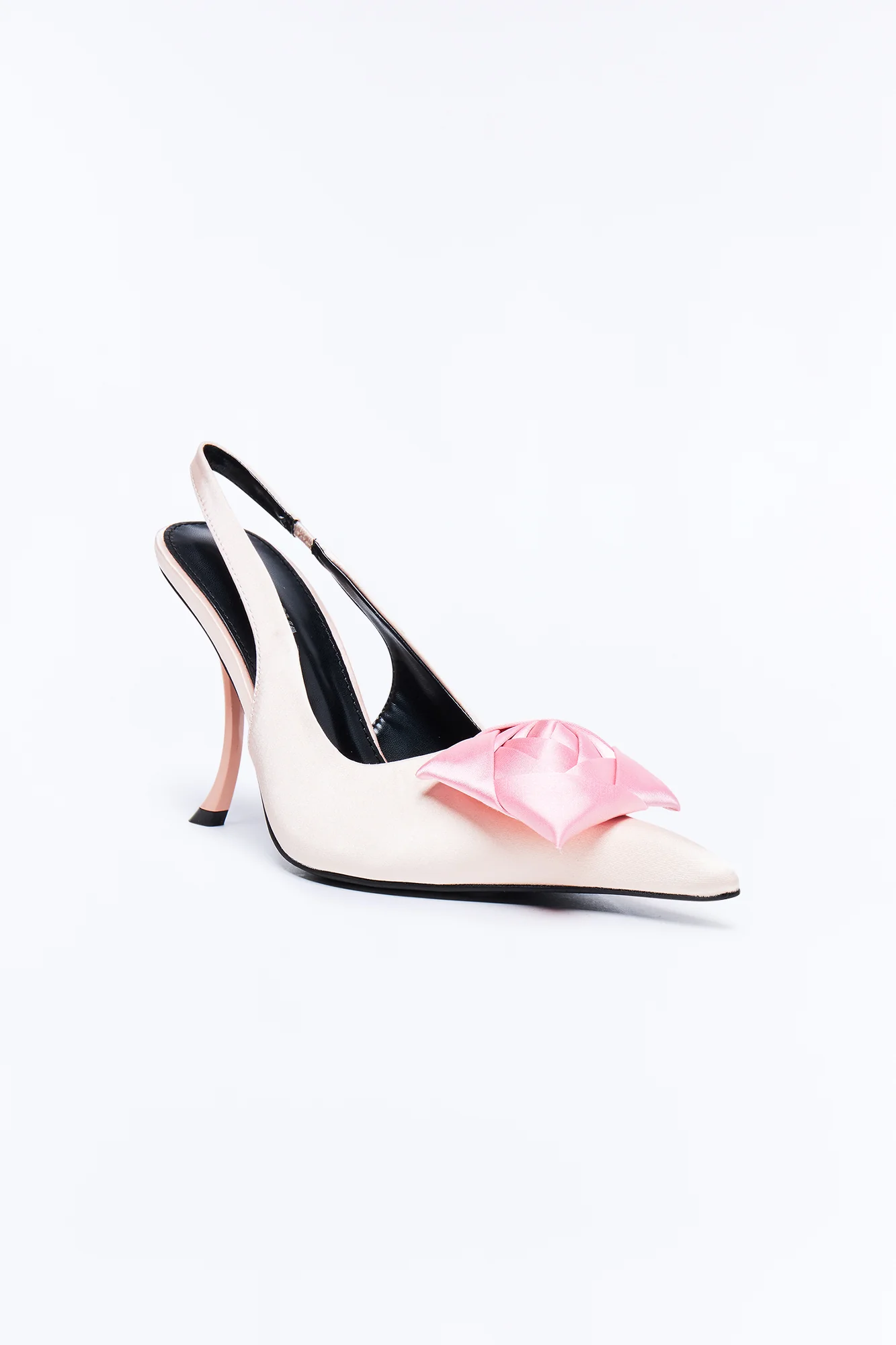 Exquisite Satin Slingback Pumps - Blush - Image 2