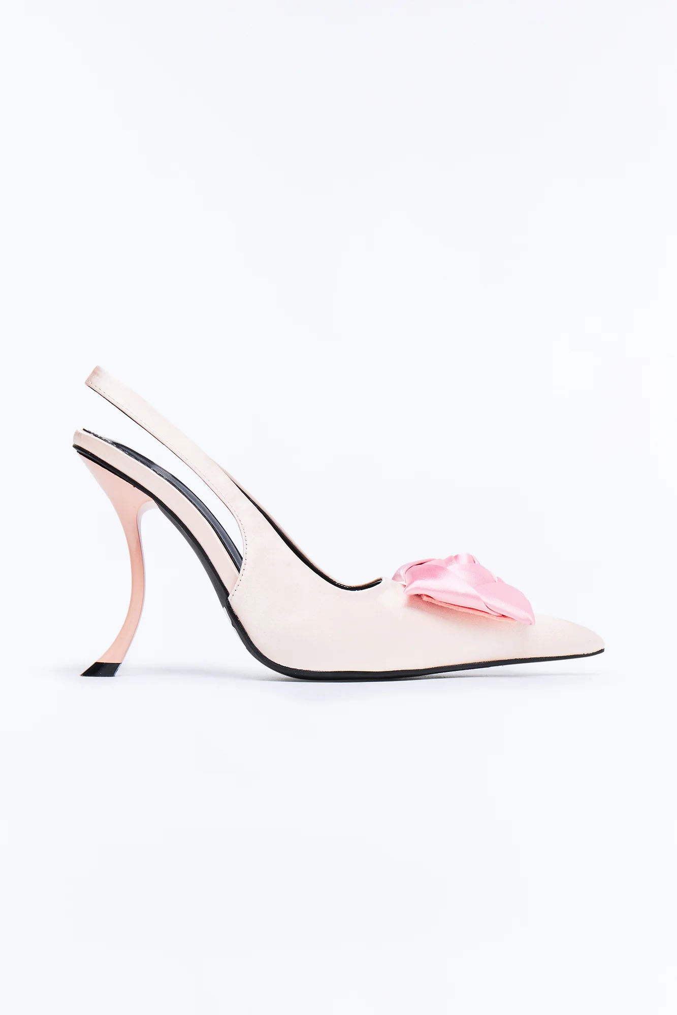 Exquisite Satin Slingback Pumps - Blush - Image 3