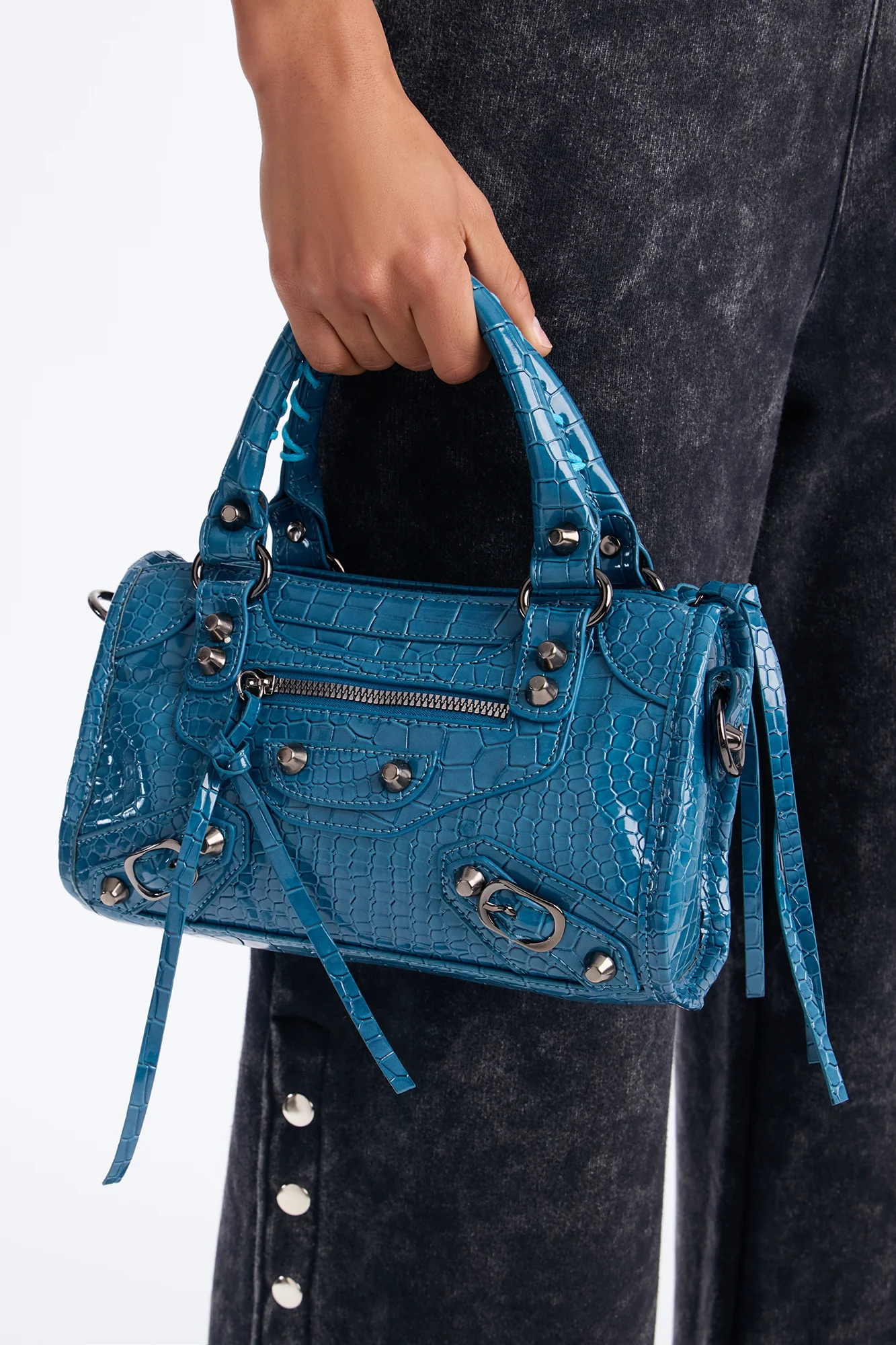 Extravagant Motion Satchel Handbag - Teal
