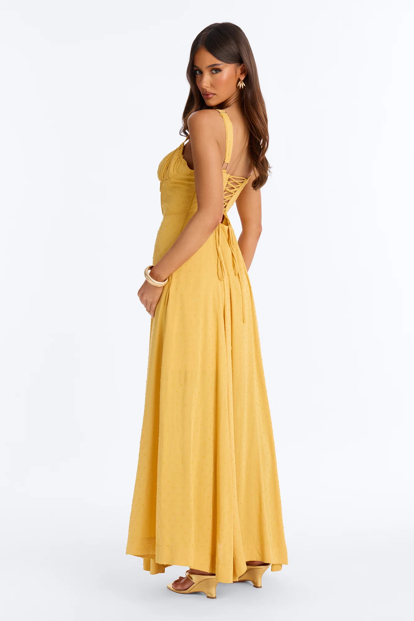 Eyes On Me Linen Maxi Dress - Yellow - Image 4