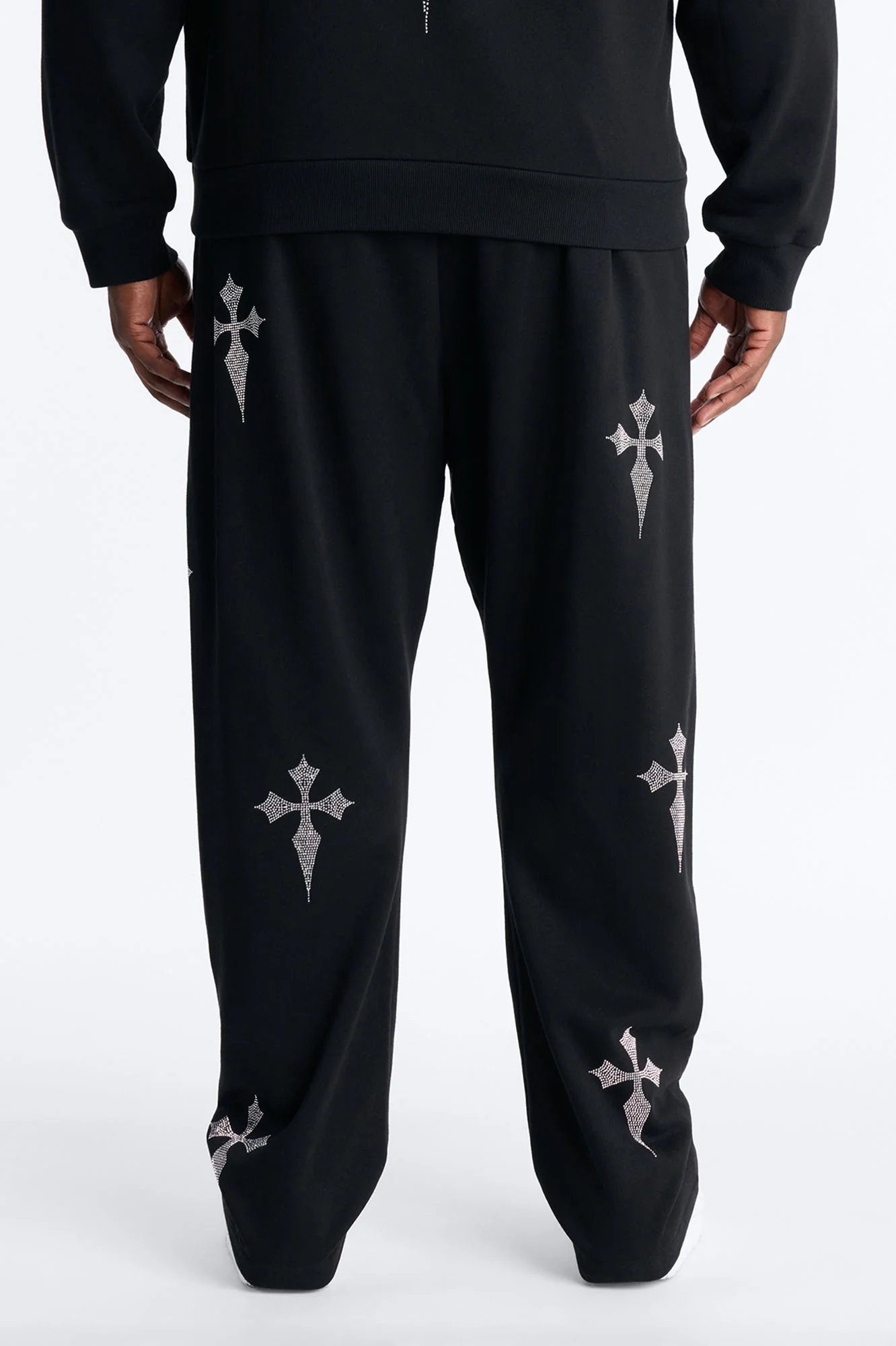 Faith By The Cross Rhinestones Sweatpants - Black - Image 10