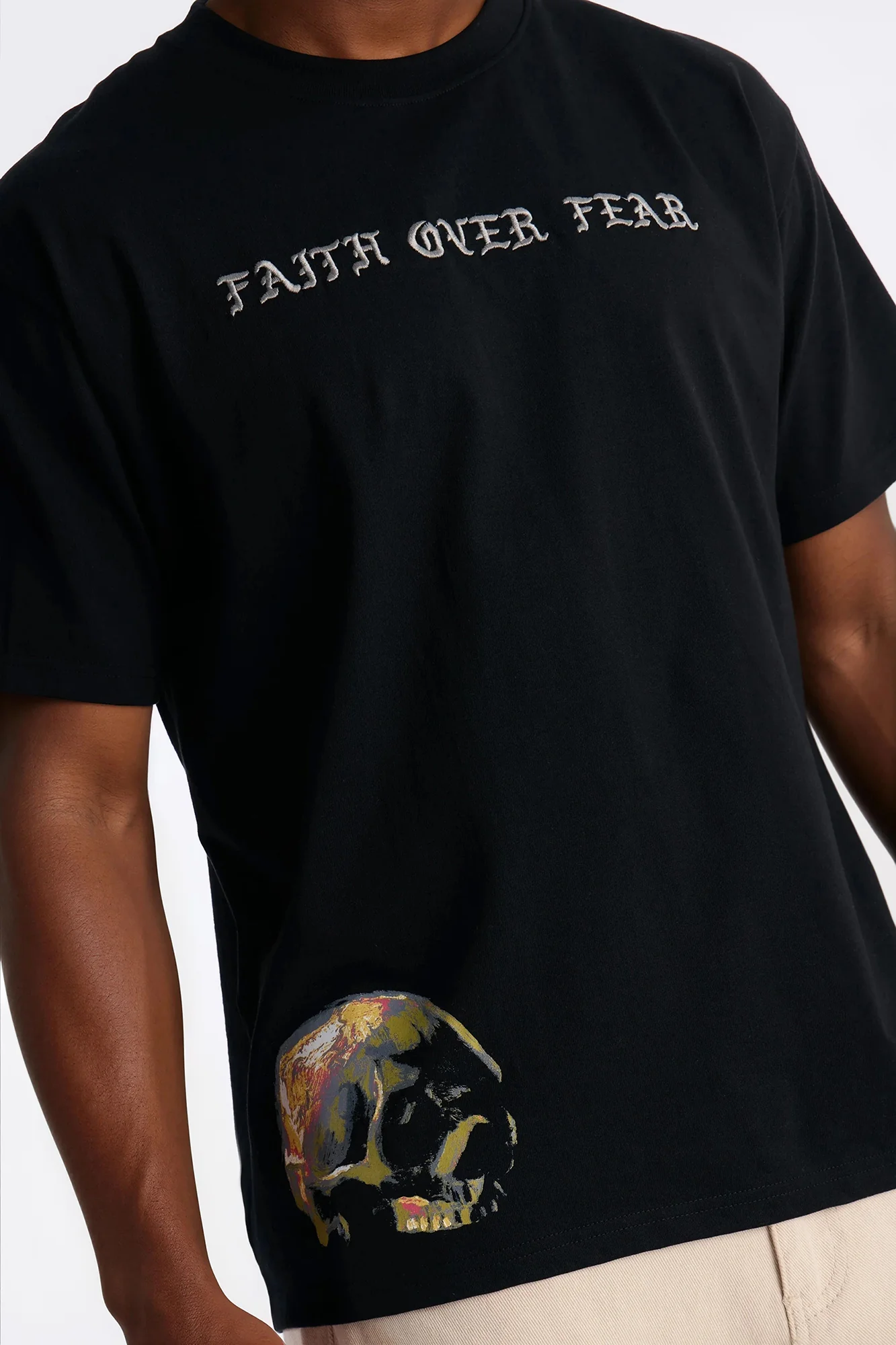 Faith Over Fear Eternally Oversized Short Sleeve Tee - Black - Image 4