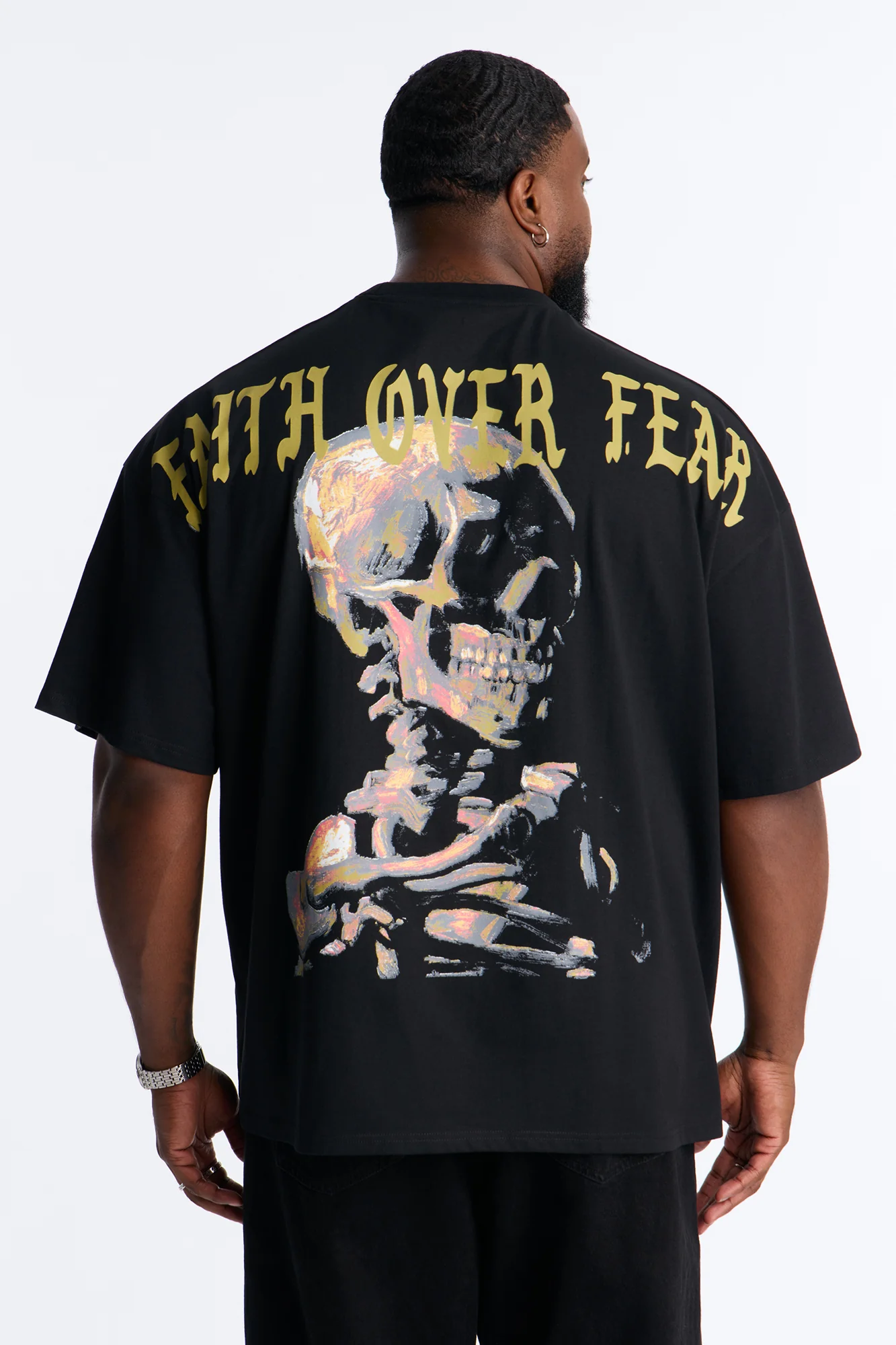 Faith Over Fear Eternally Oversized Short Sleeve Tee - Black - Image 5