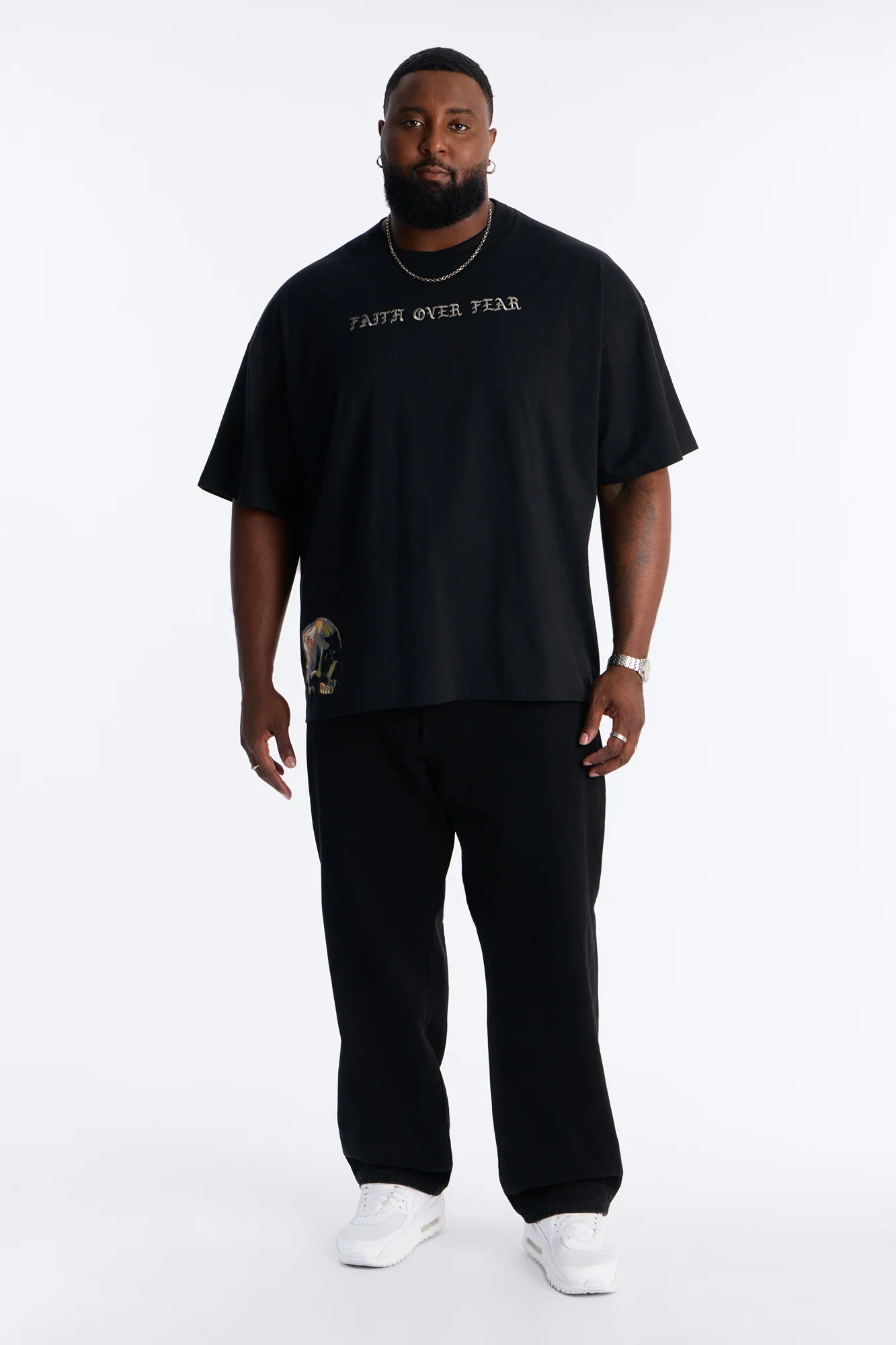 Faith Over Fear Eternally Oversized Short Sleeve Tee - Black - Image 6