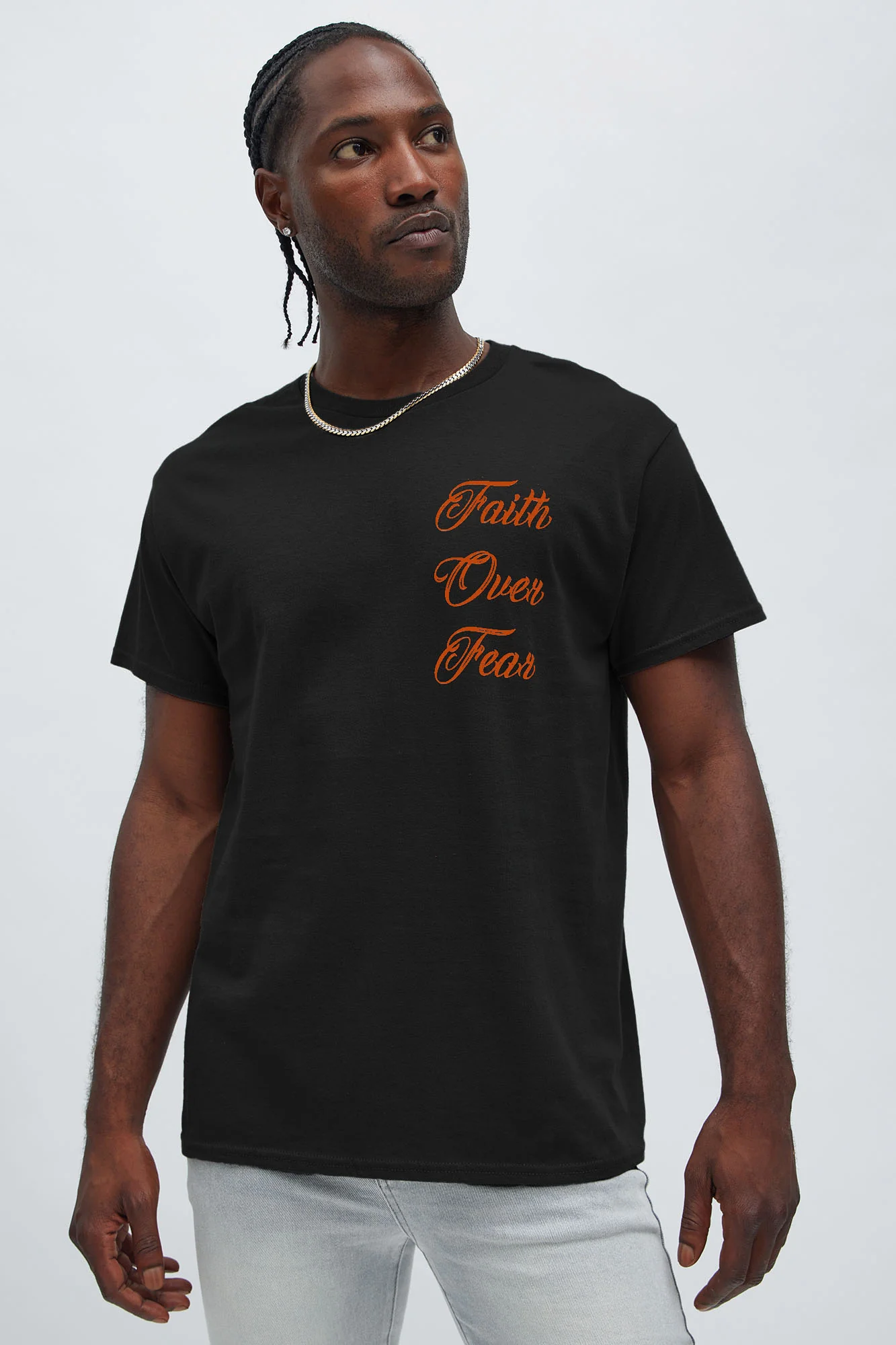 Faith Over Fear Short Sleeve Tee - Black - Image 3