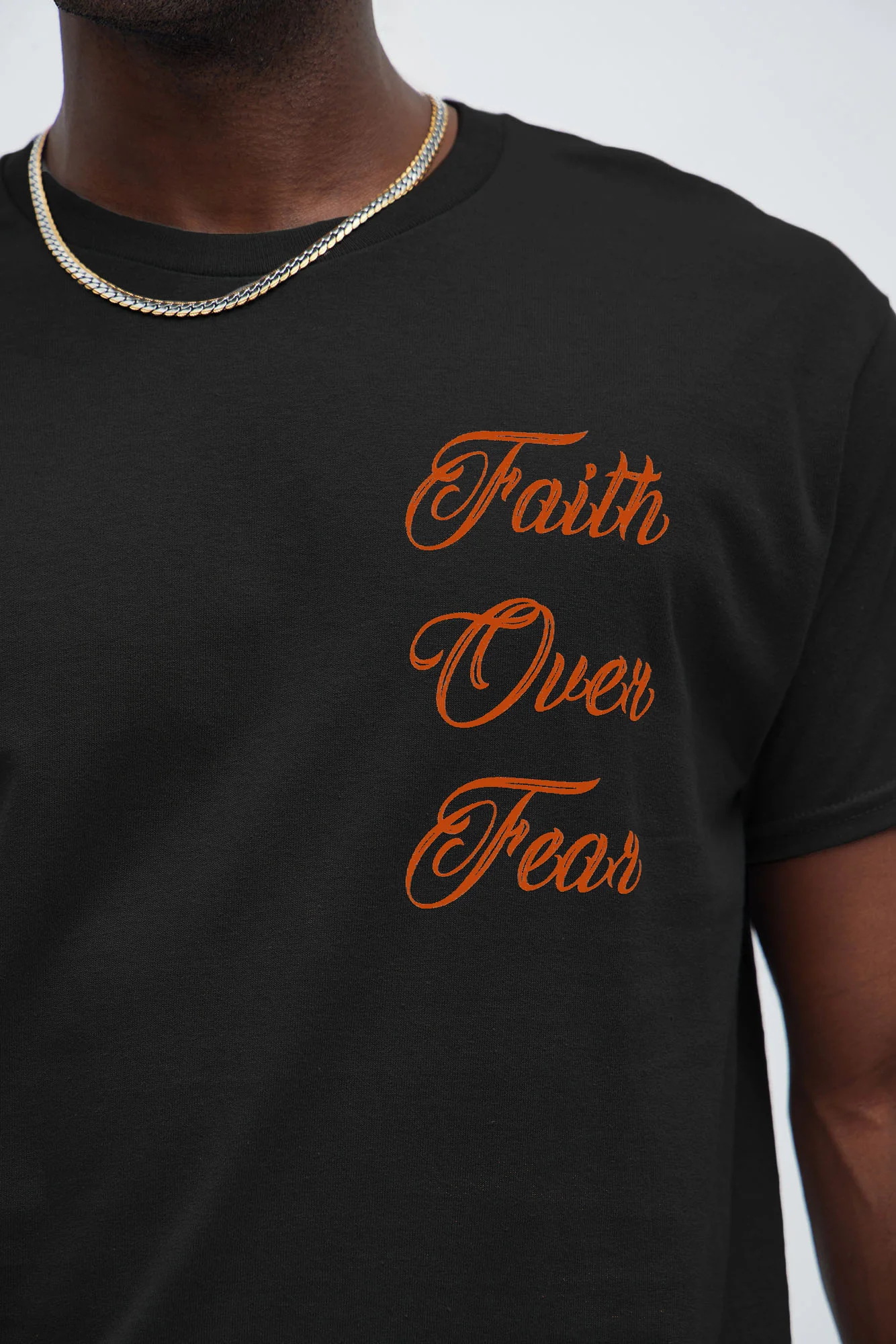 Faith Over Fear Short Sleeve Tee - Black - Image 4
