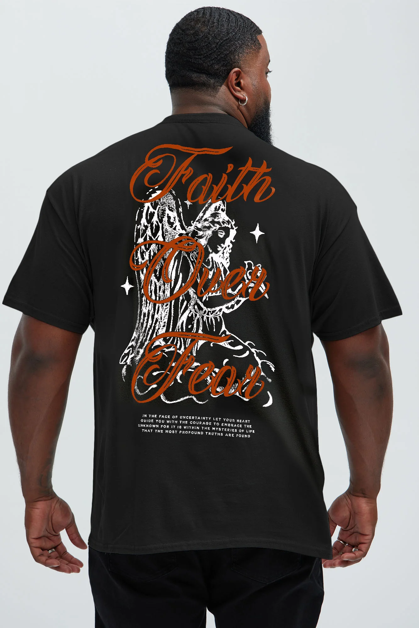 Faith Over Fear Short Sleeve Tee - Black - Image 7