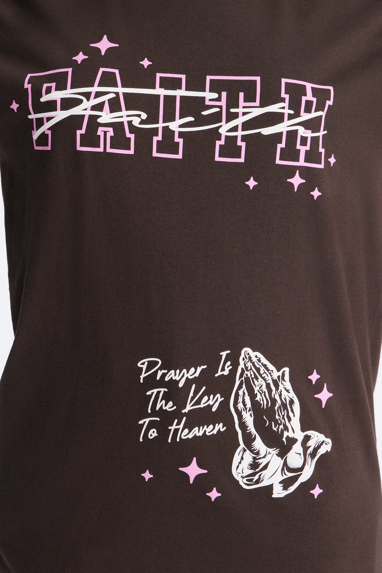 Faith Praying Hands Tee - Brown - Image 3