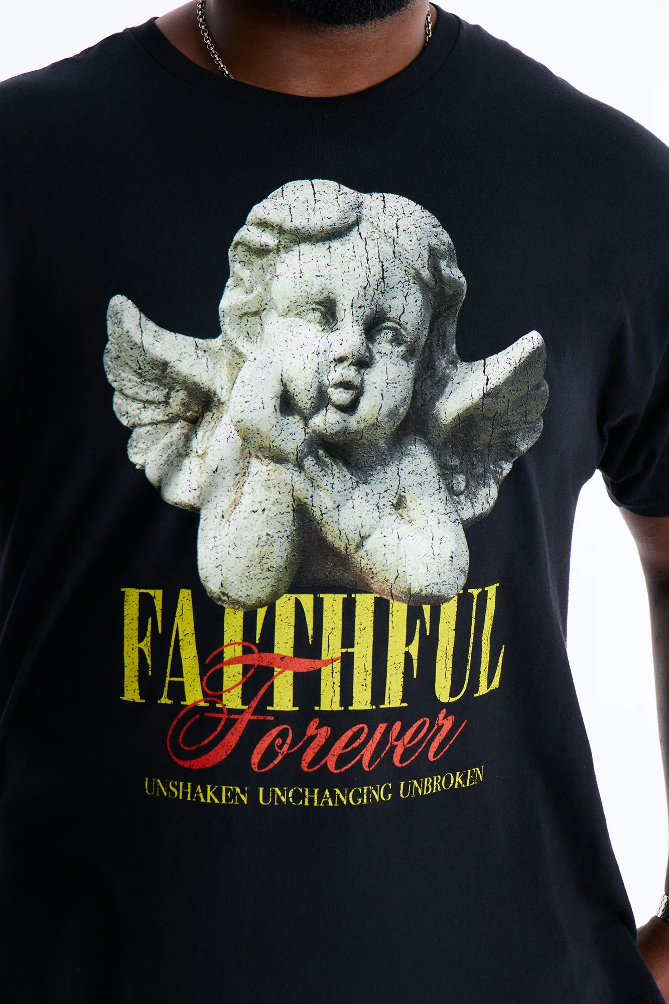 Faithful Forever Angel Short Sleeve Tee - Black - Image 6