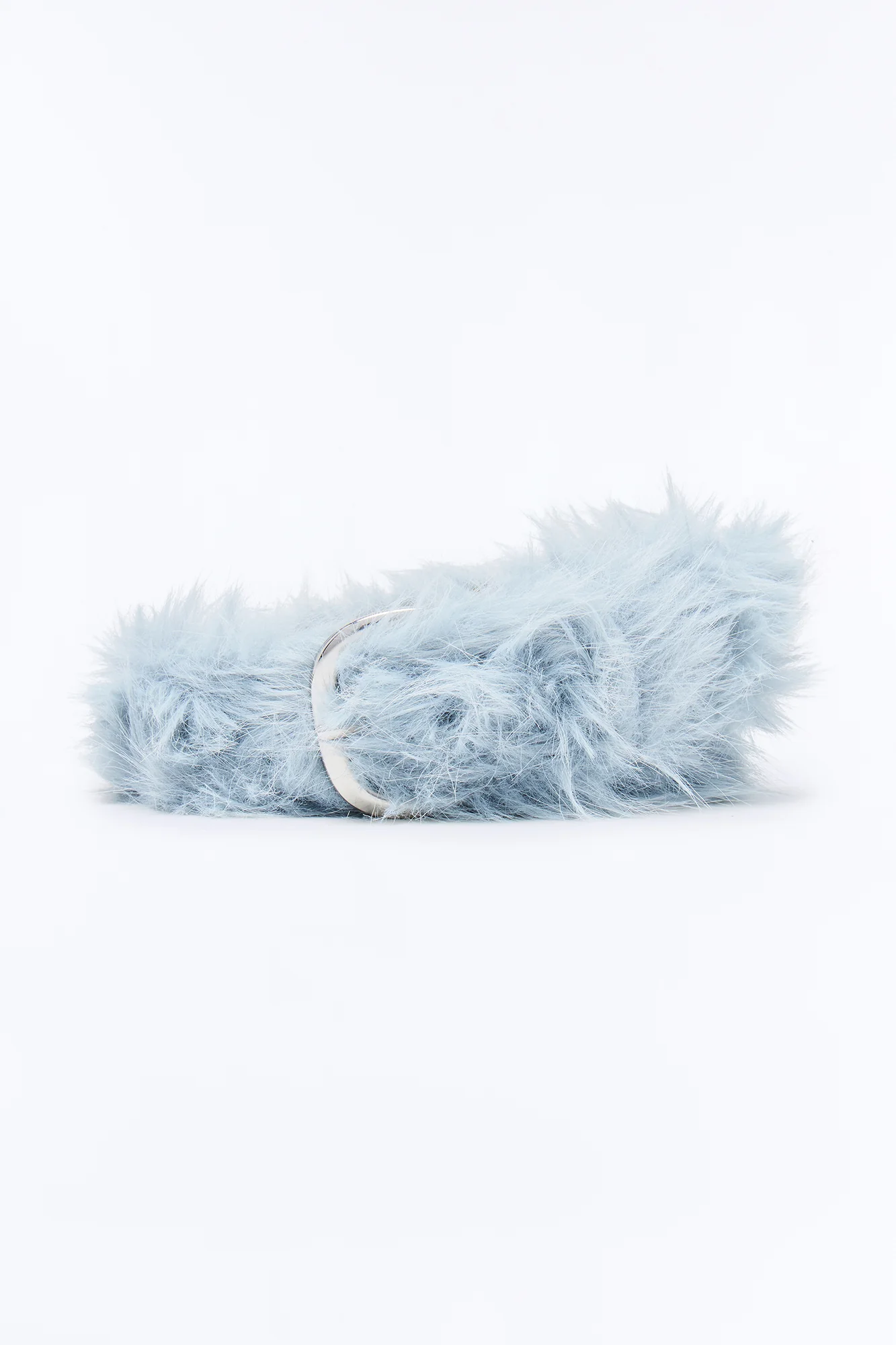 Faux Fur Pin Buckle Belt - Light Blue - Image 3