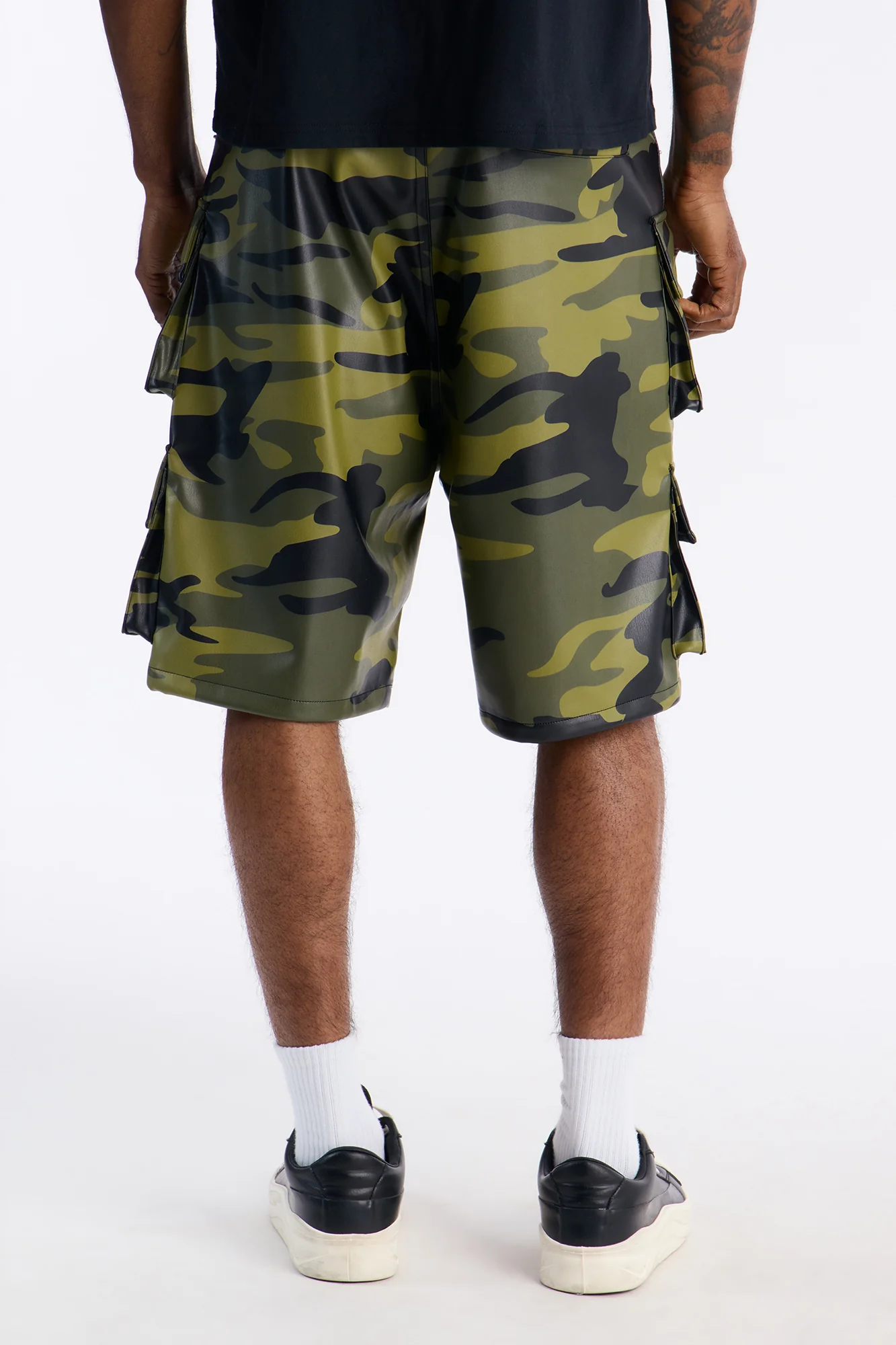 Faux Leather Camo Mirage Cargo Short - Camouflage - Image 4