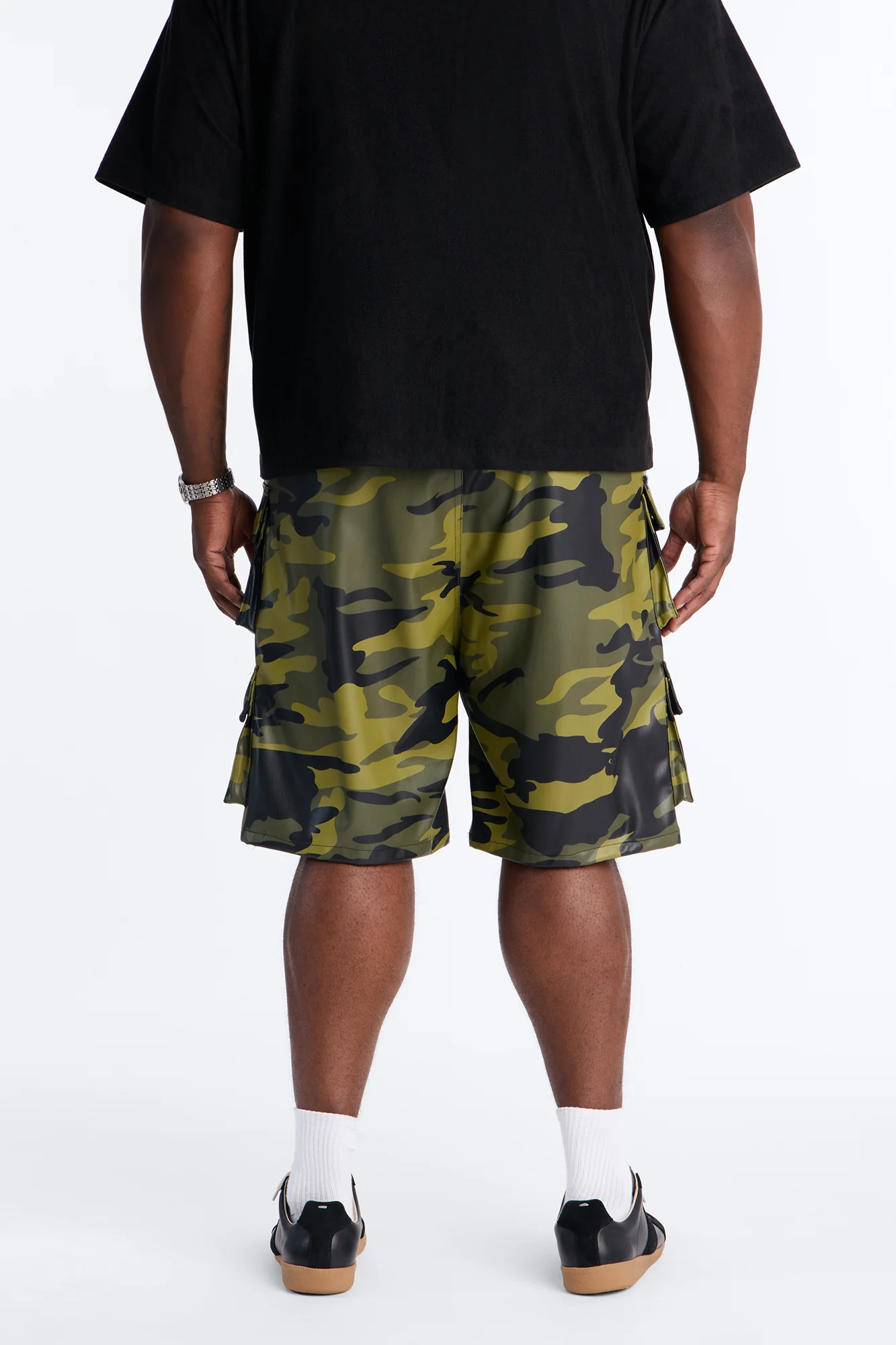 Faux Leather Camo Mirage Cargo Short - Camouflage - Image 9