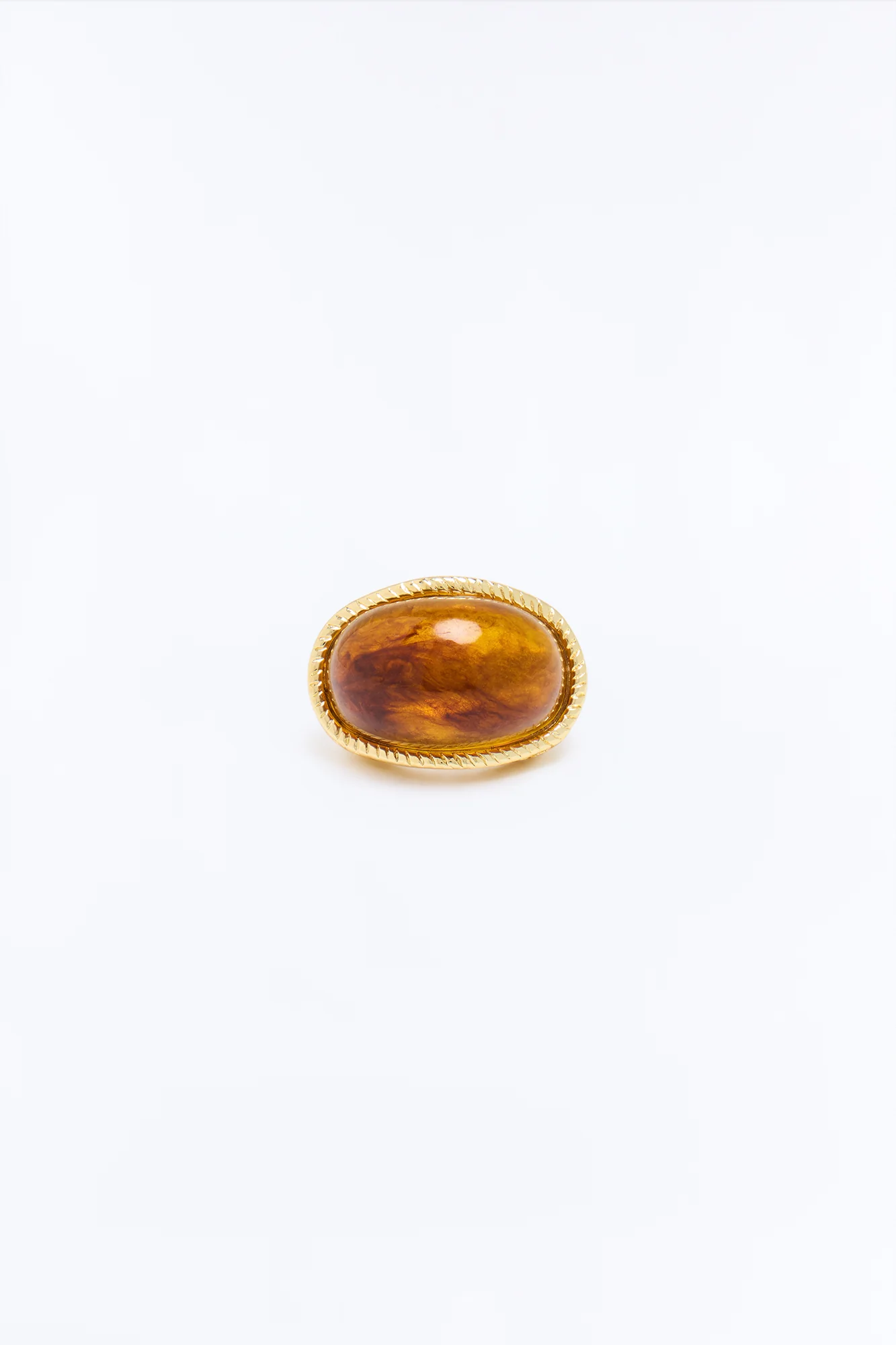 Faux Tiger Eye Ring - Gold/Brown