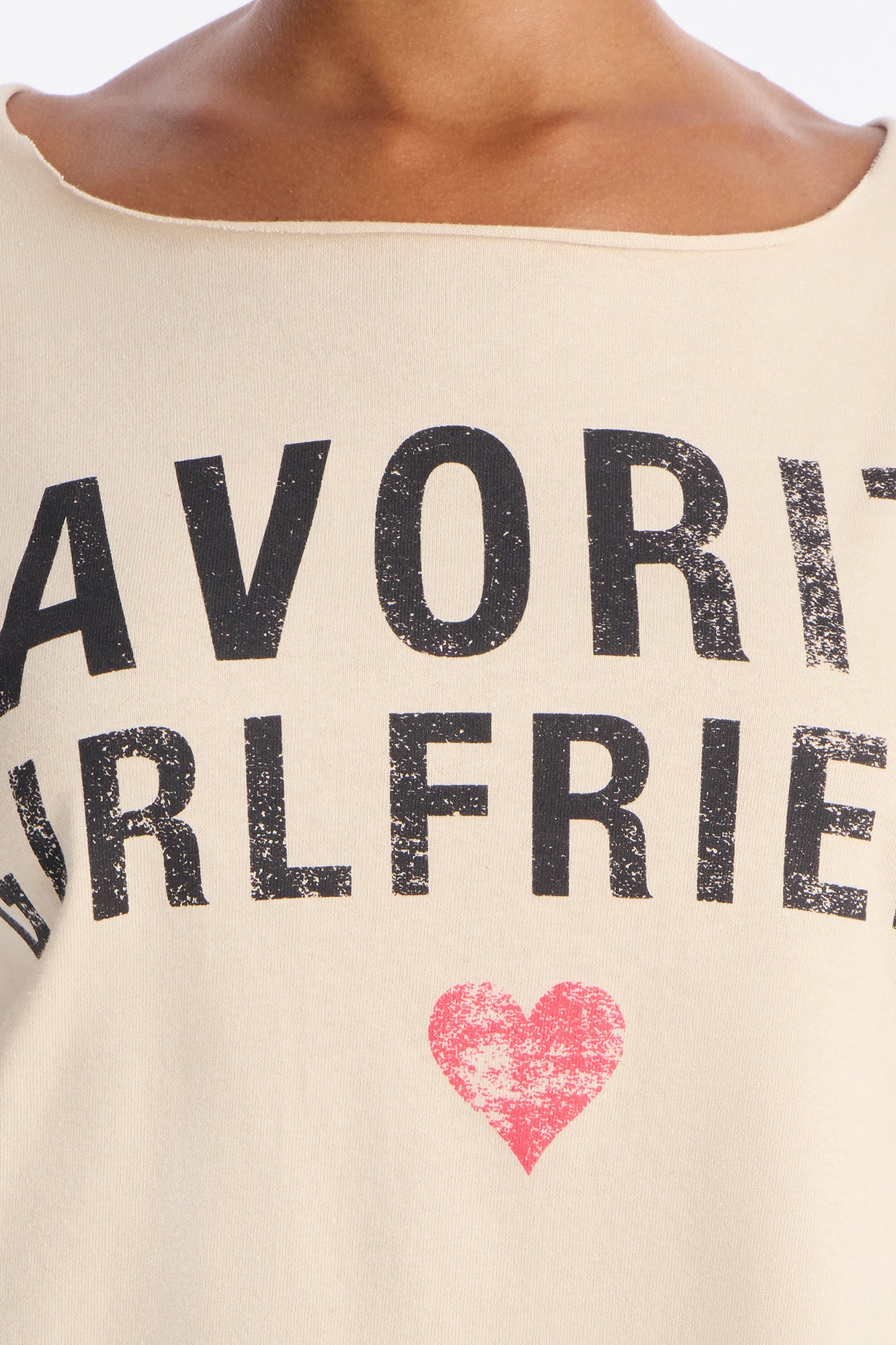 Favorite Girlfriend Off Shoulder Tee - Sand - Image 4