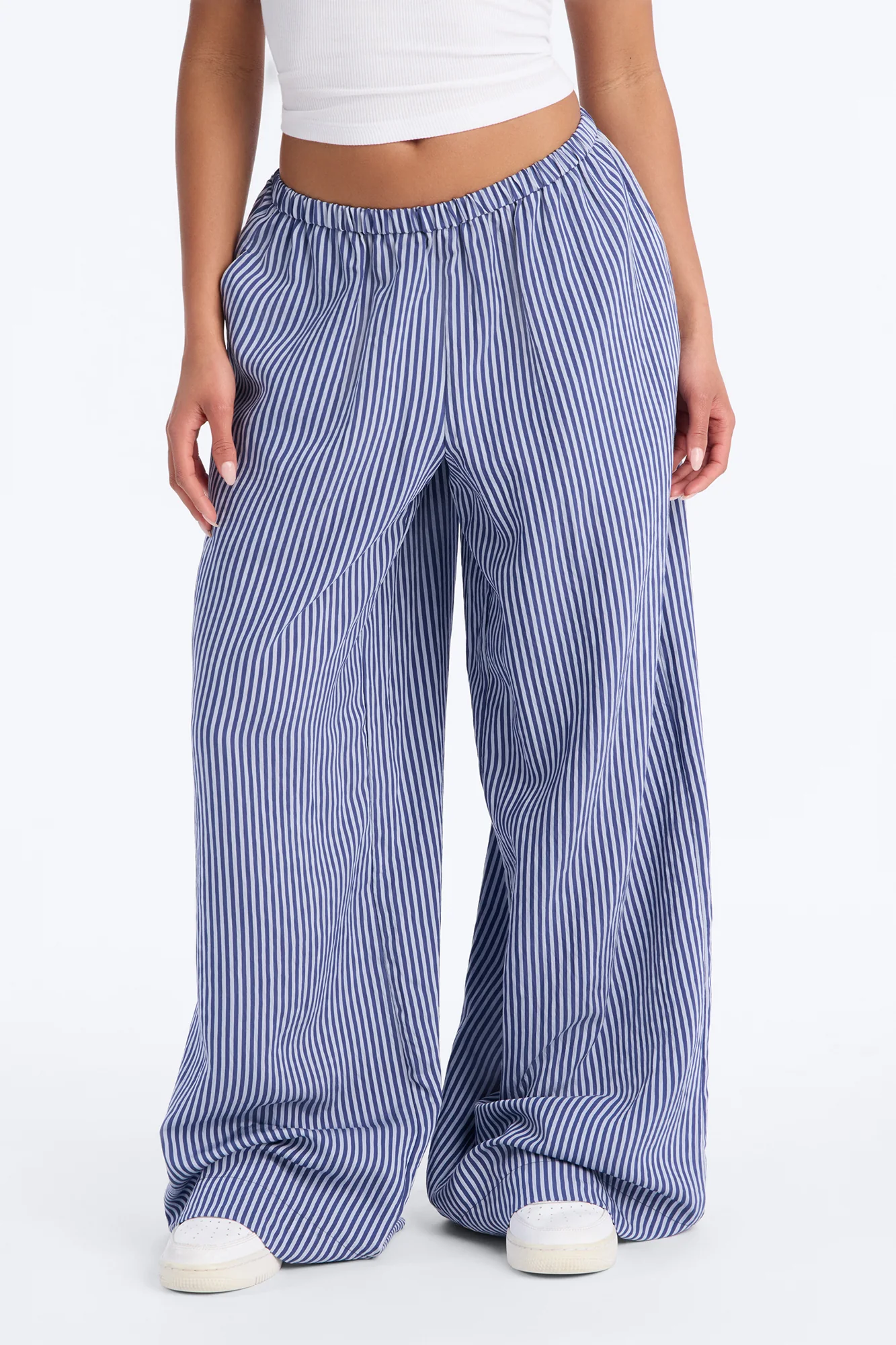 Fawn Stripe Wide Leg Pant 33″ - Blue - Image 2