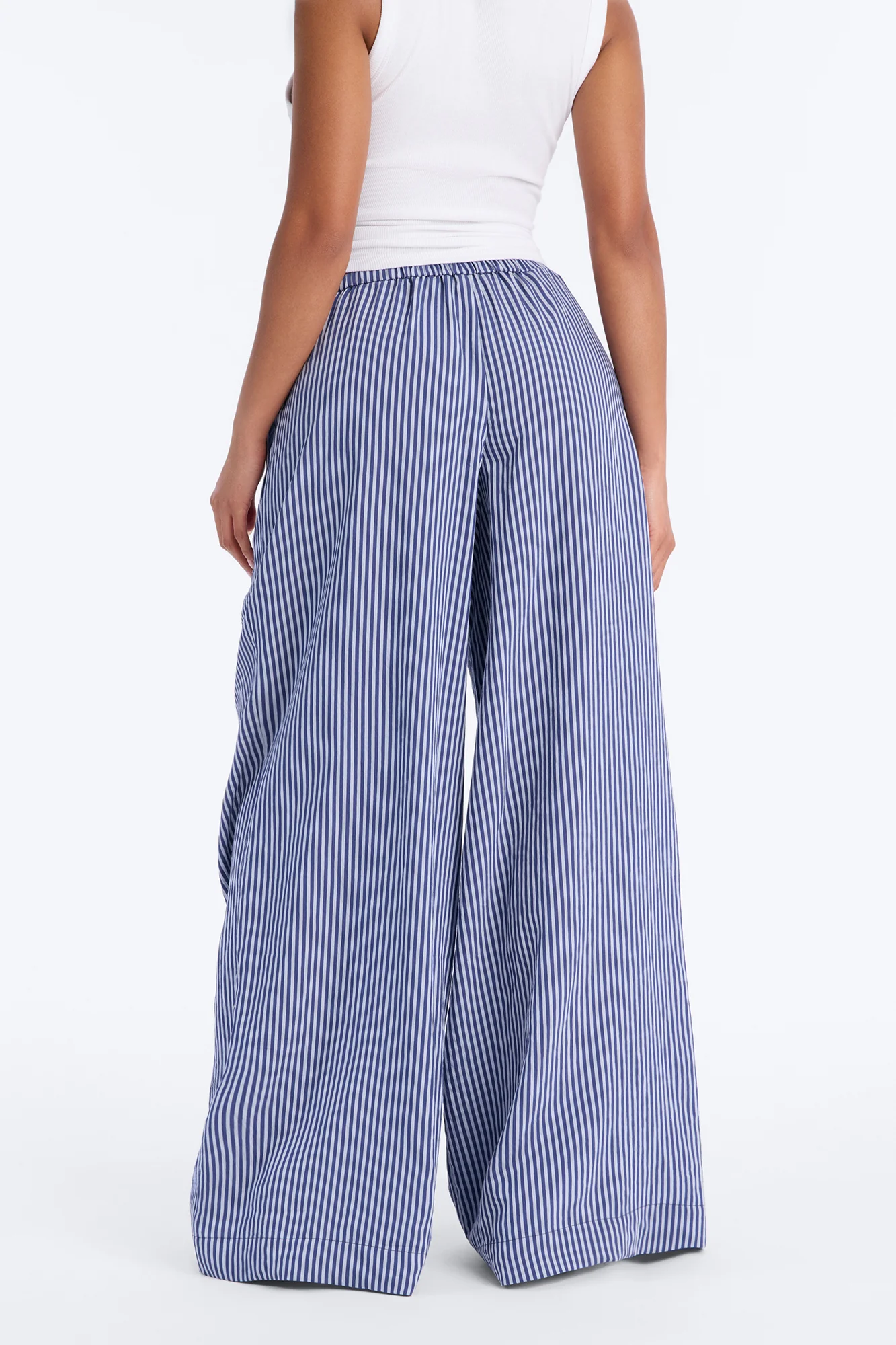 Fawn Stripe Wide Leg Pant 33″ - Blue - Image 3