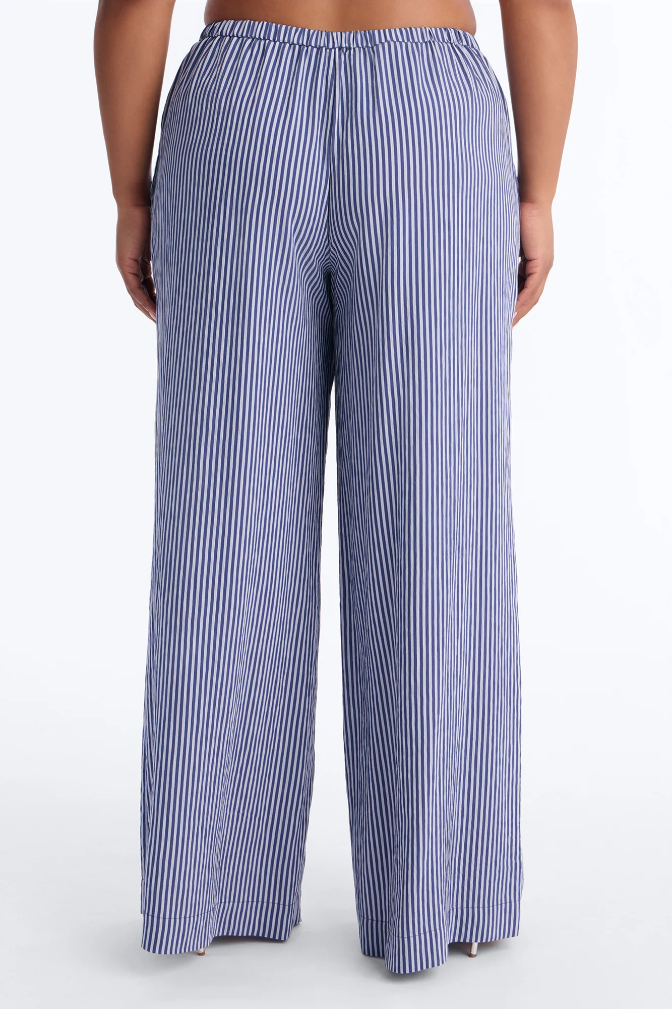 Fawn Stripe Wide Leg Pant 33″ - Blue - Image 6