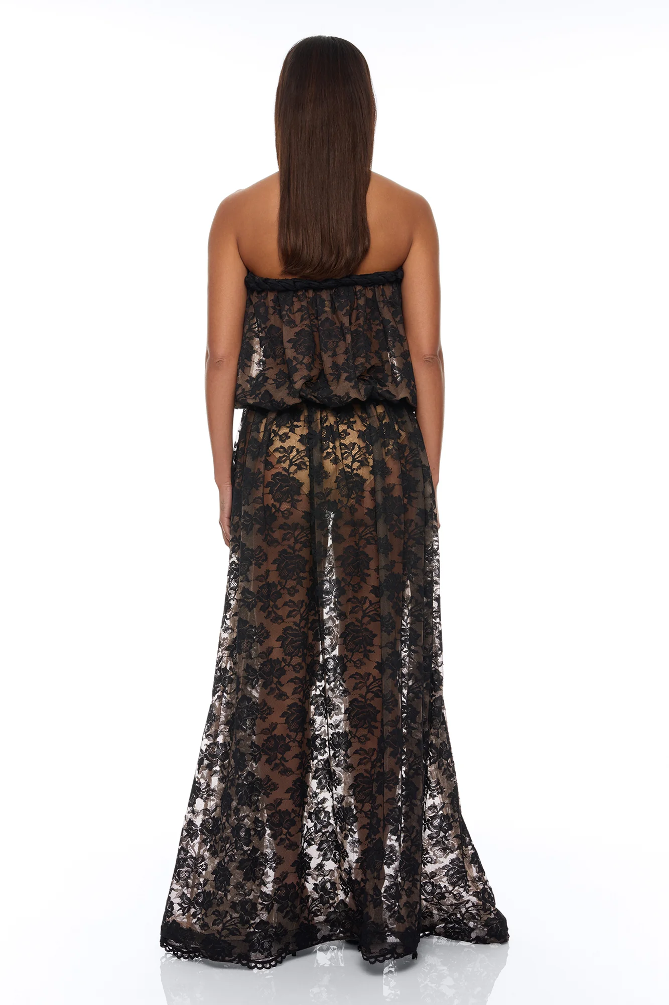 Faye Strapless Lace Maxi Dress - Black - Image 4