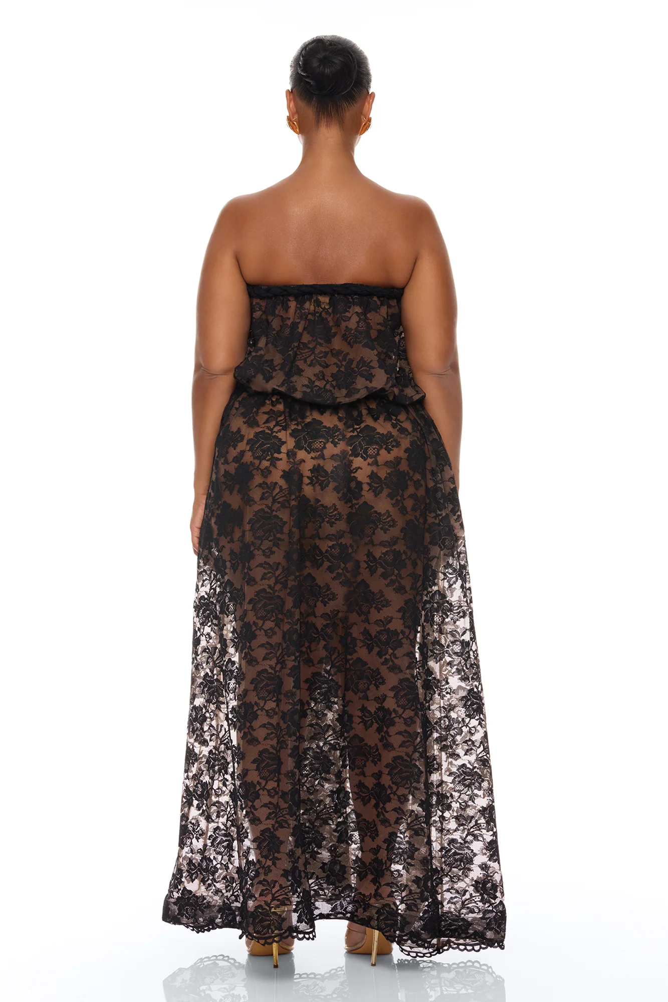 Faye Strapless Lace Maxi Dress - Black - Image 8