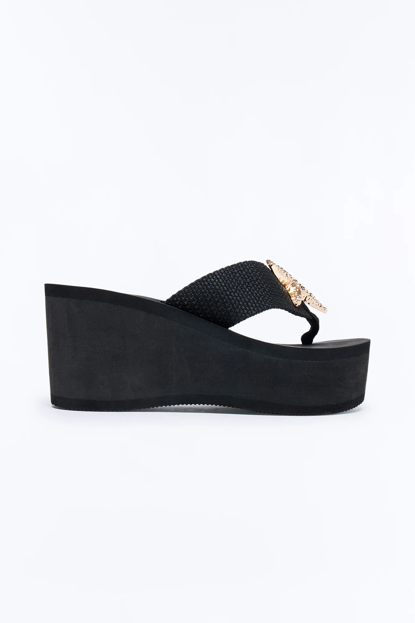 Feel The Heat Thong Wedges - Black - Image 2