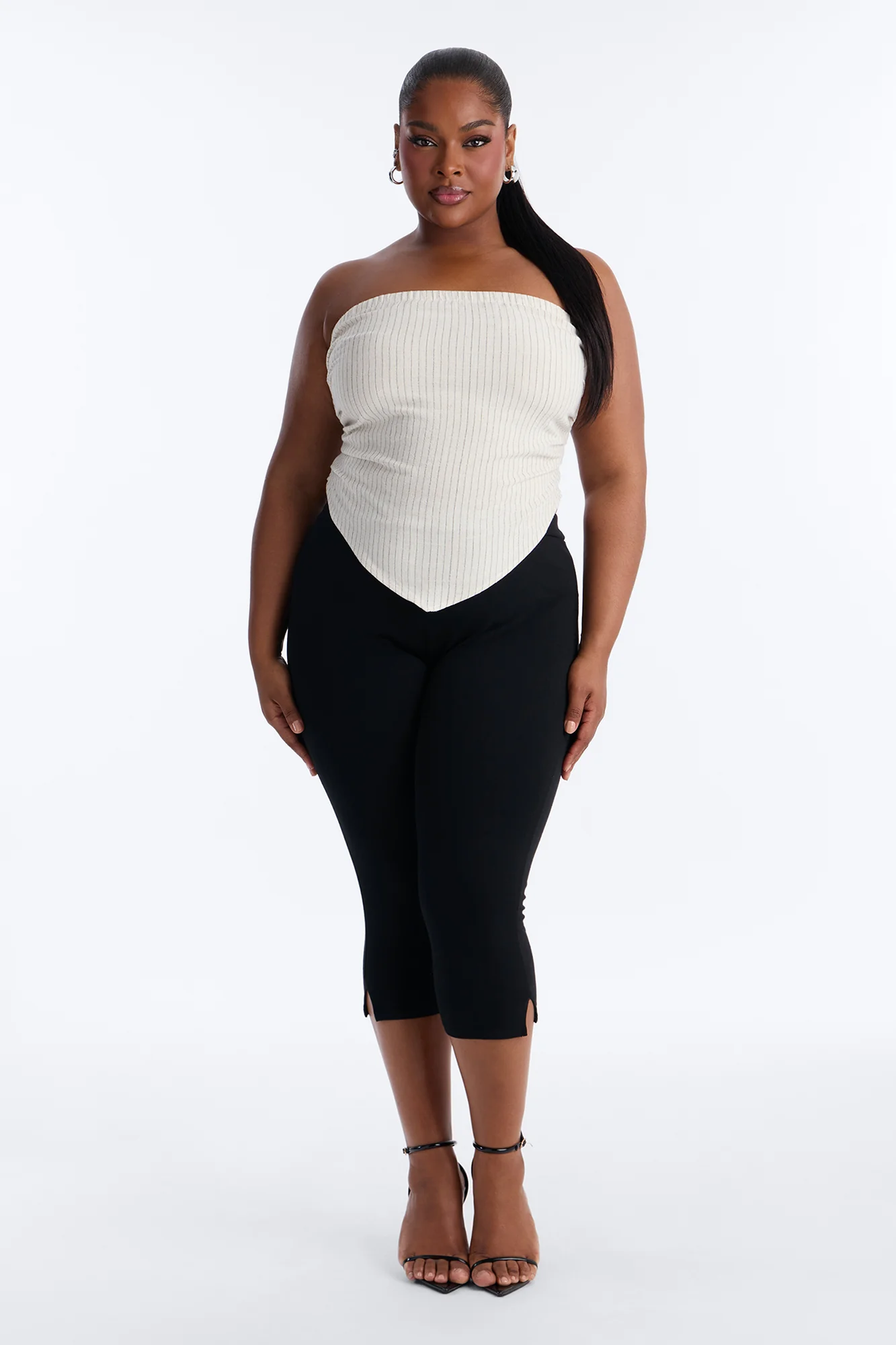 Feeling Fine Pinstripe Linen Top - Oatmeal/combo - Image 6