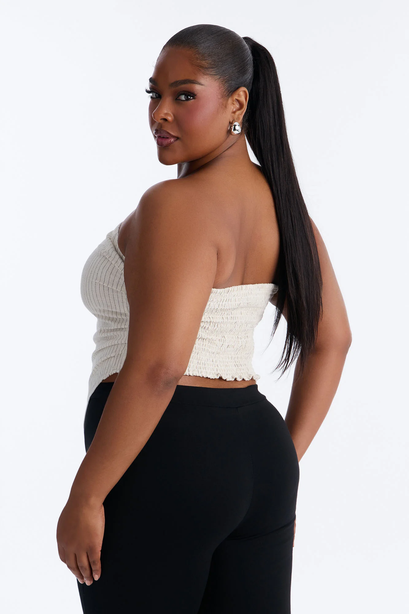 Feeling Fine Pinstripe Linen Top - Oatmeal/combo - Image 8