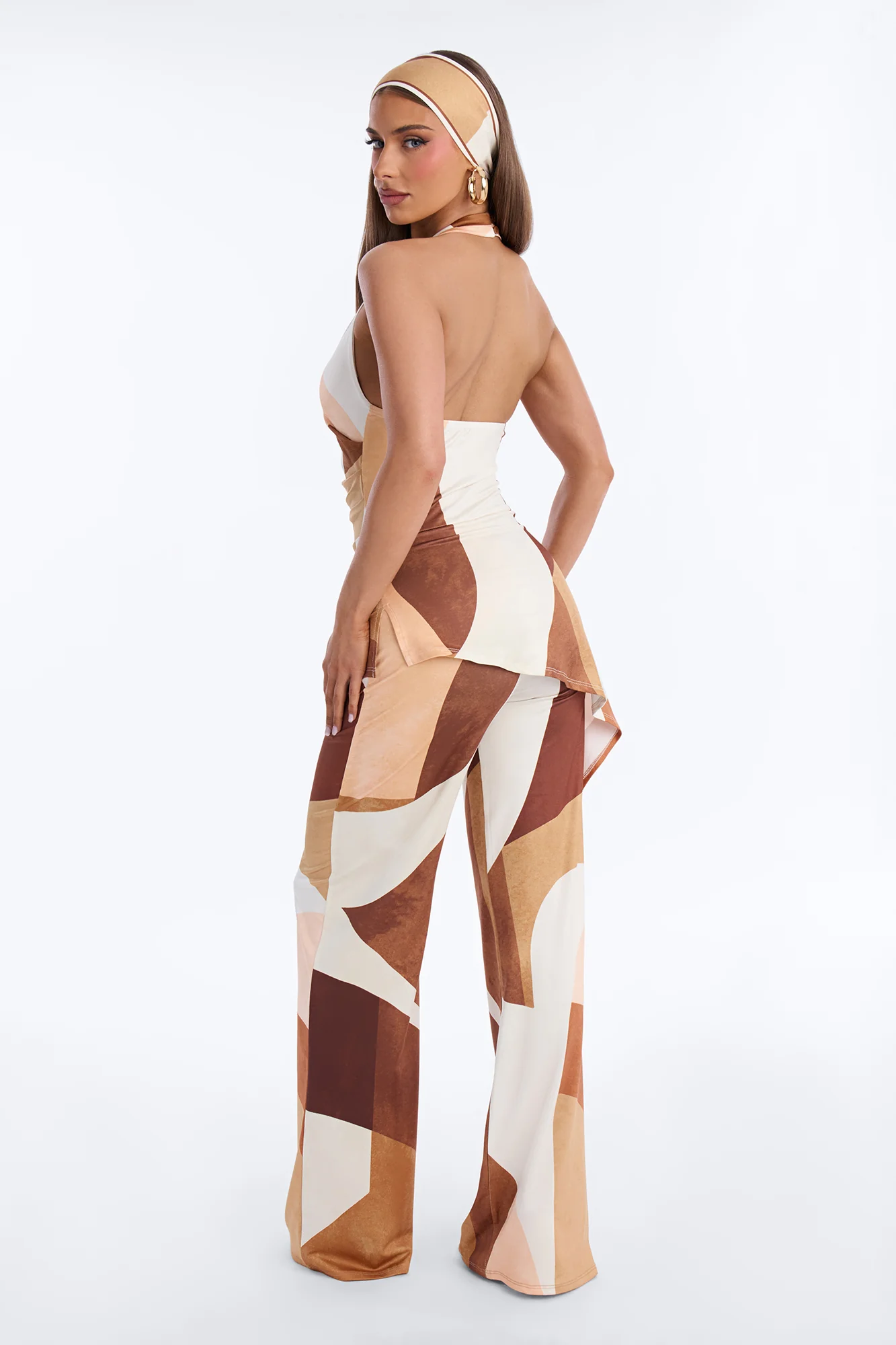 Felicity Straight Leg 2 Piece Jumpsuit - Brown - Image 4