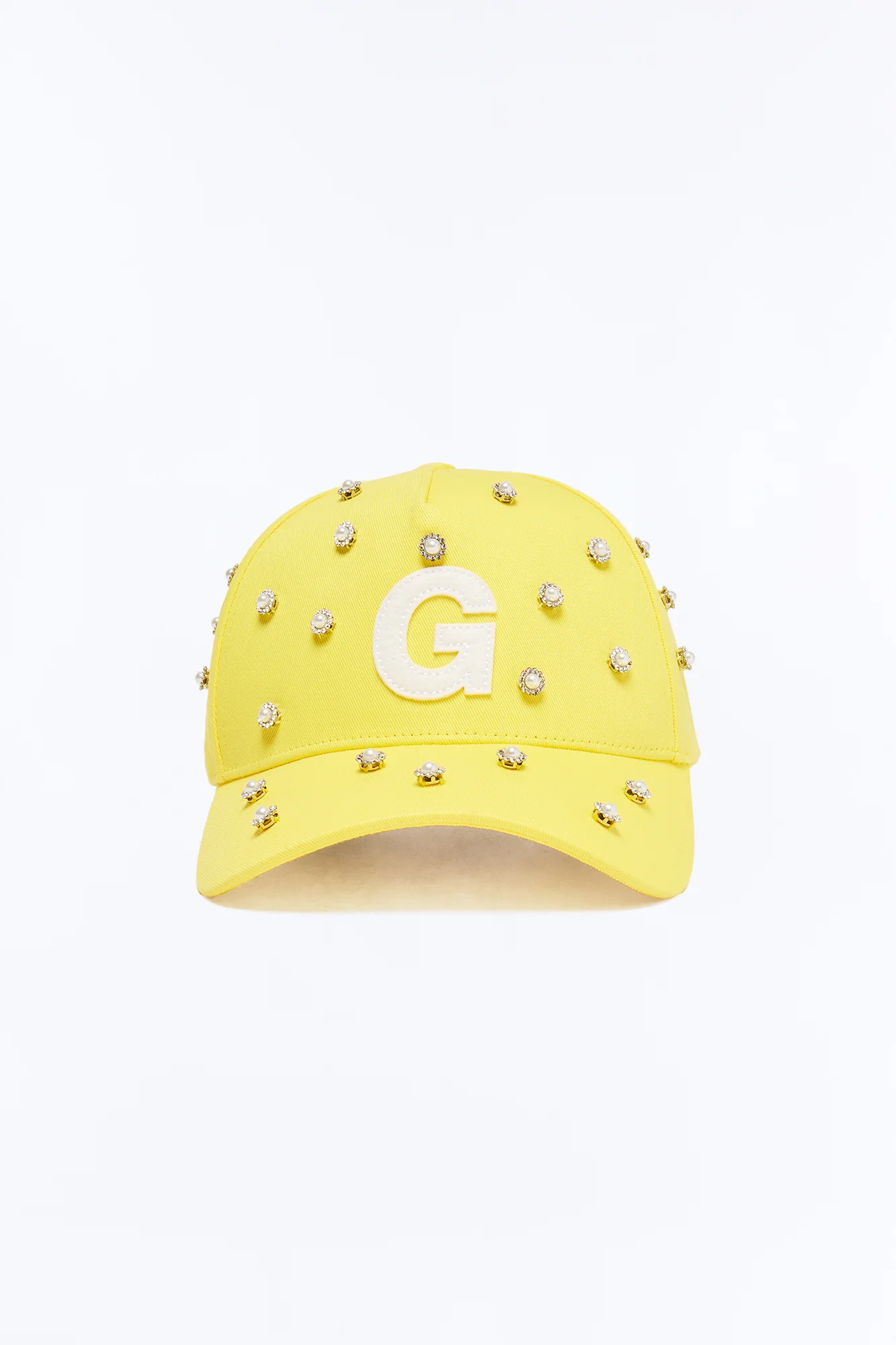 Felt Rhinestone Structured Hat - Yellow - Image 3