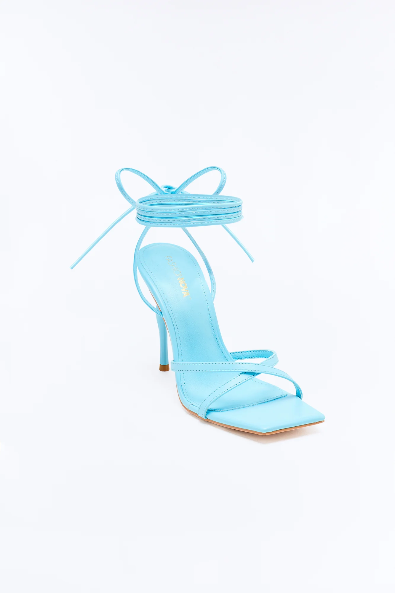 Femma Wrap Up Stiletto Heels - Turquoise - Image 2