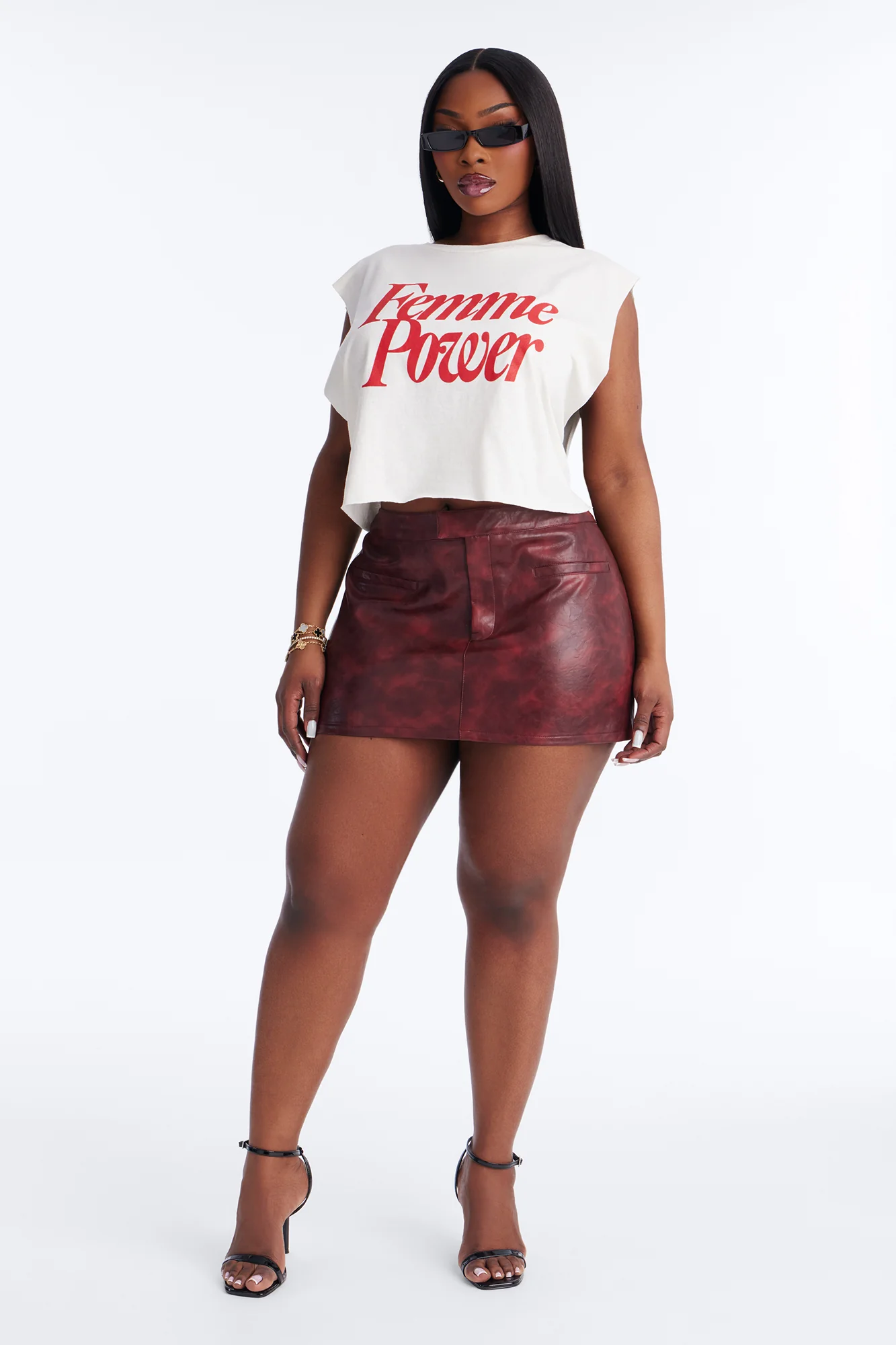 Femme Power Cropped Muscle Tank - Cream - Image 6