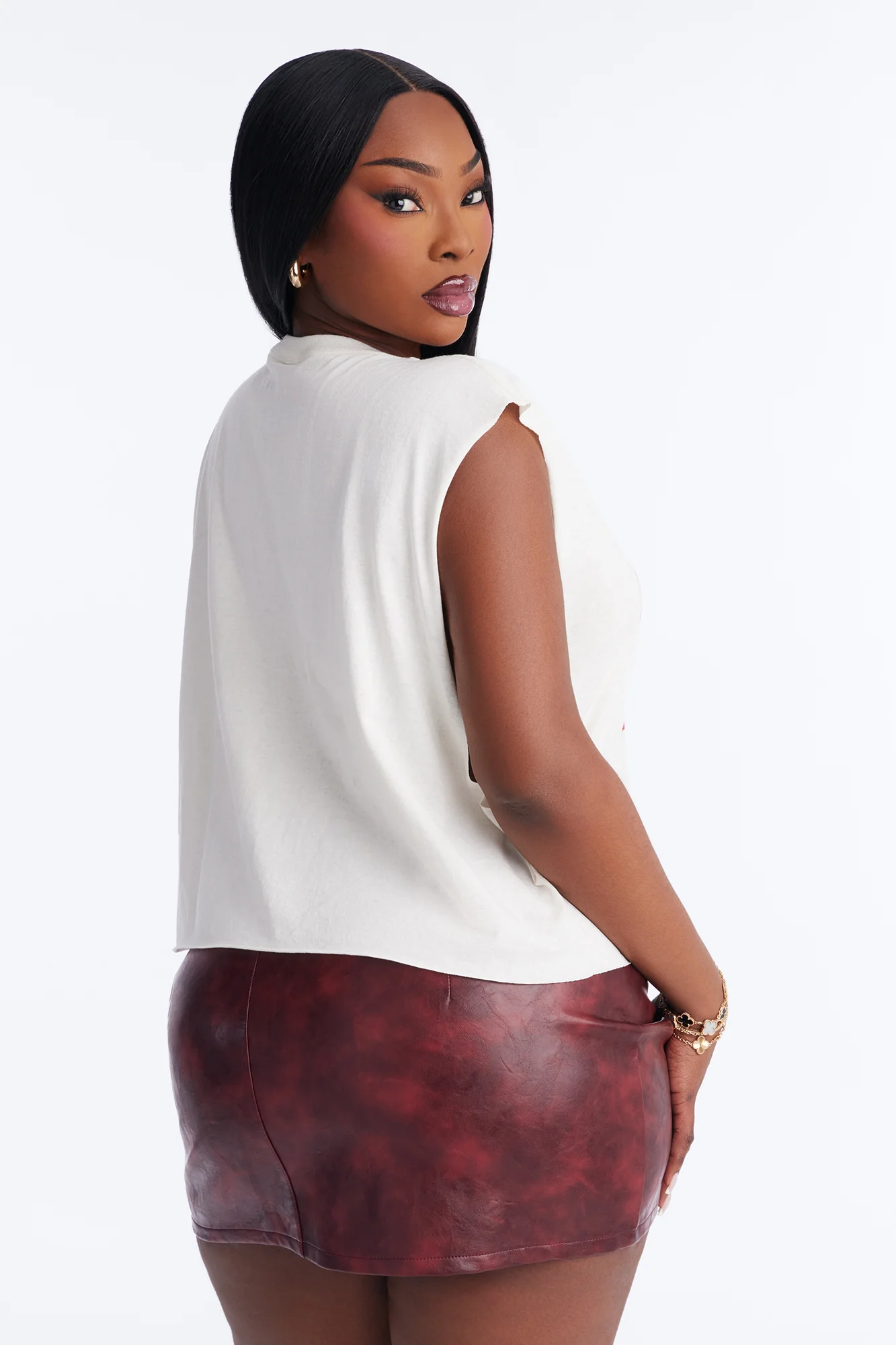 Femme Power Cropped Muscle Tank - Cream - Image 7