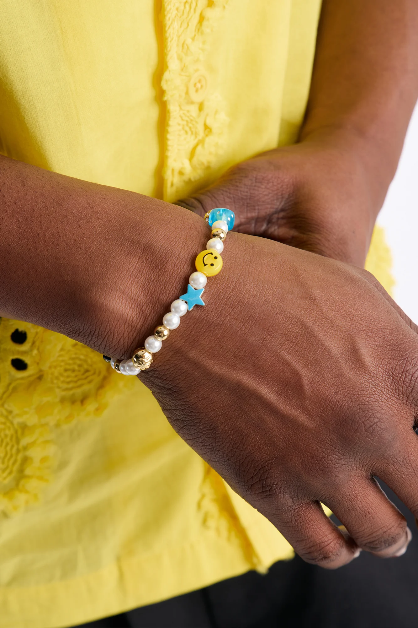 Festival Pearl and Charm Bracelet - Gold