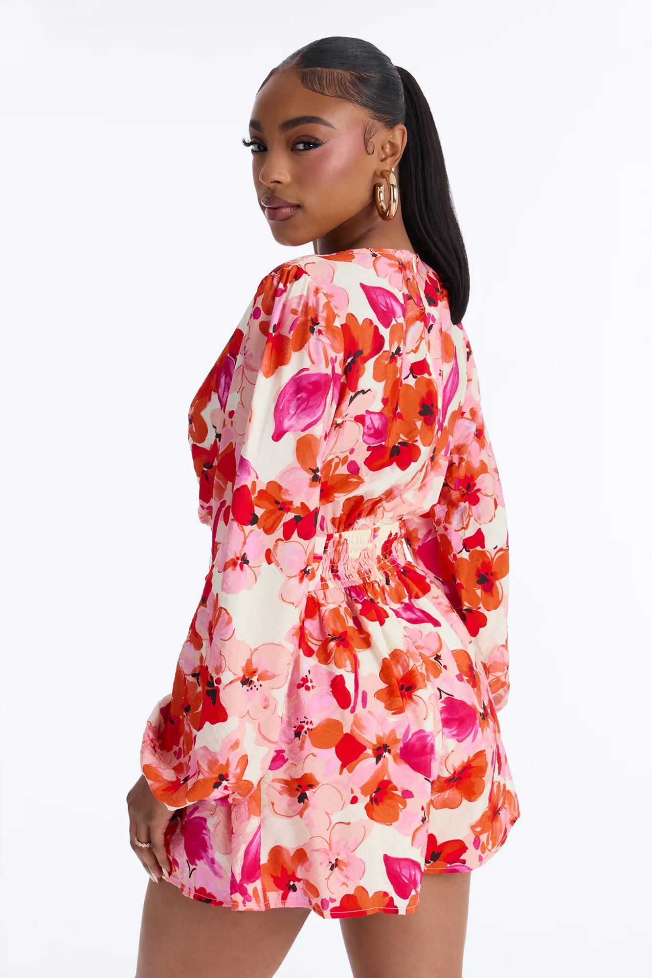 Fia Floral Ruffle Romper - Pink - Image 4