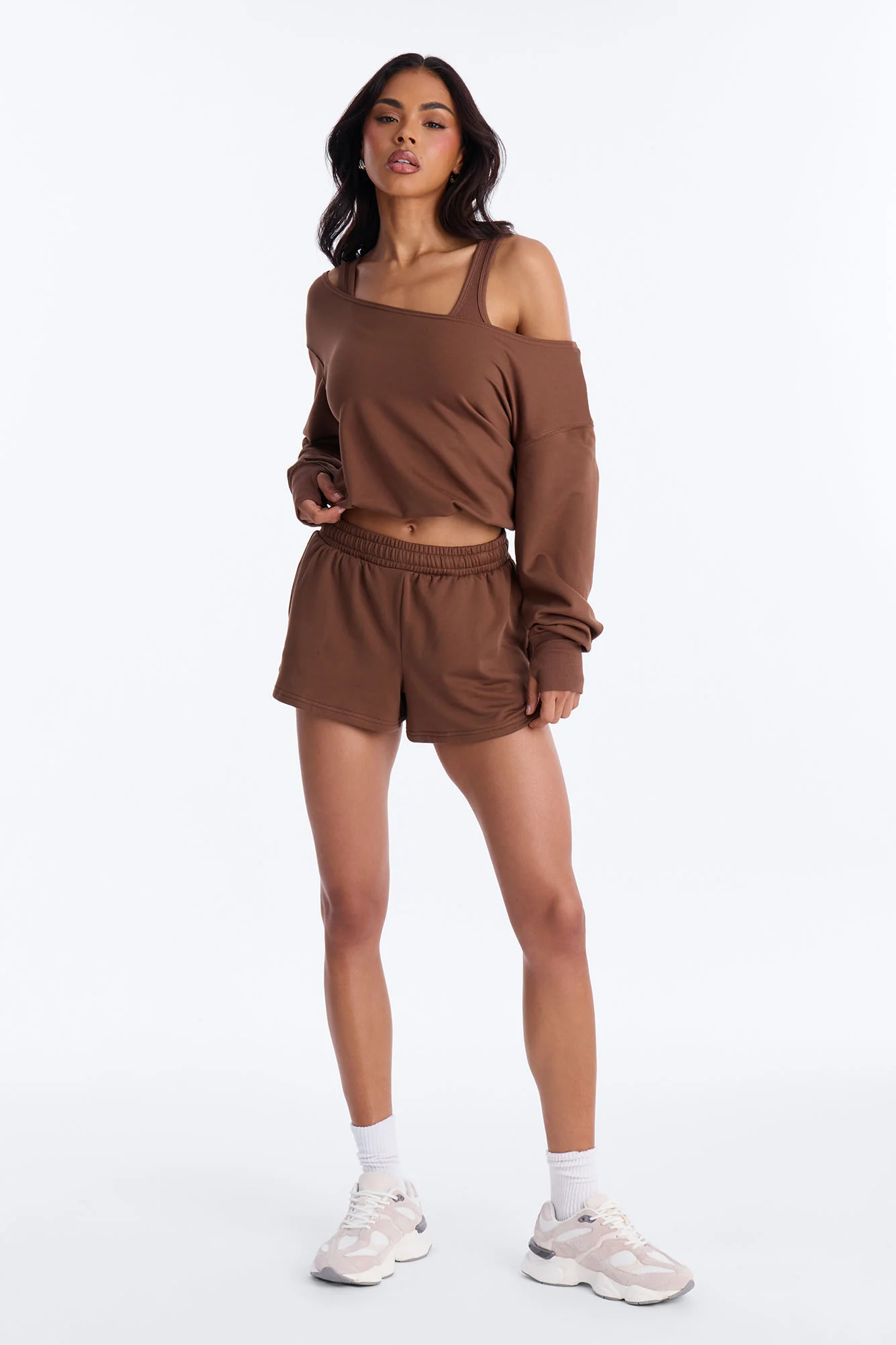 Finley Fleece Short Set - Chocolate - Image 2