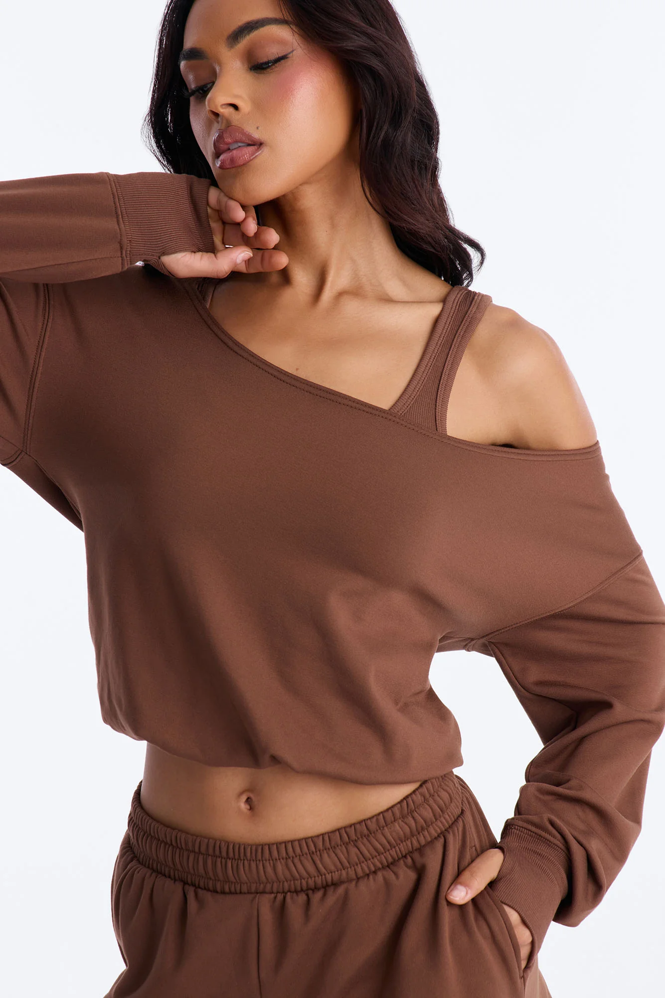 Finley Fleece Short Set - Chocolate - Image 3