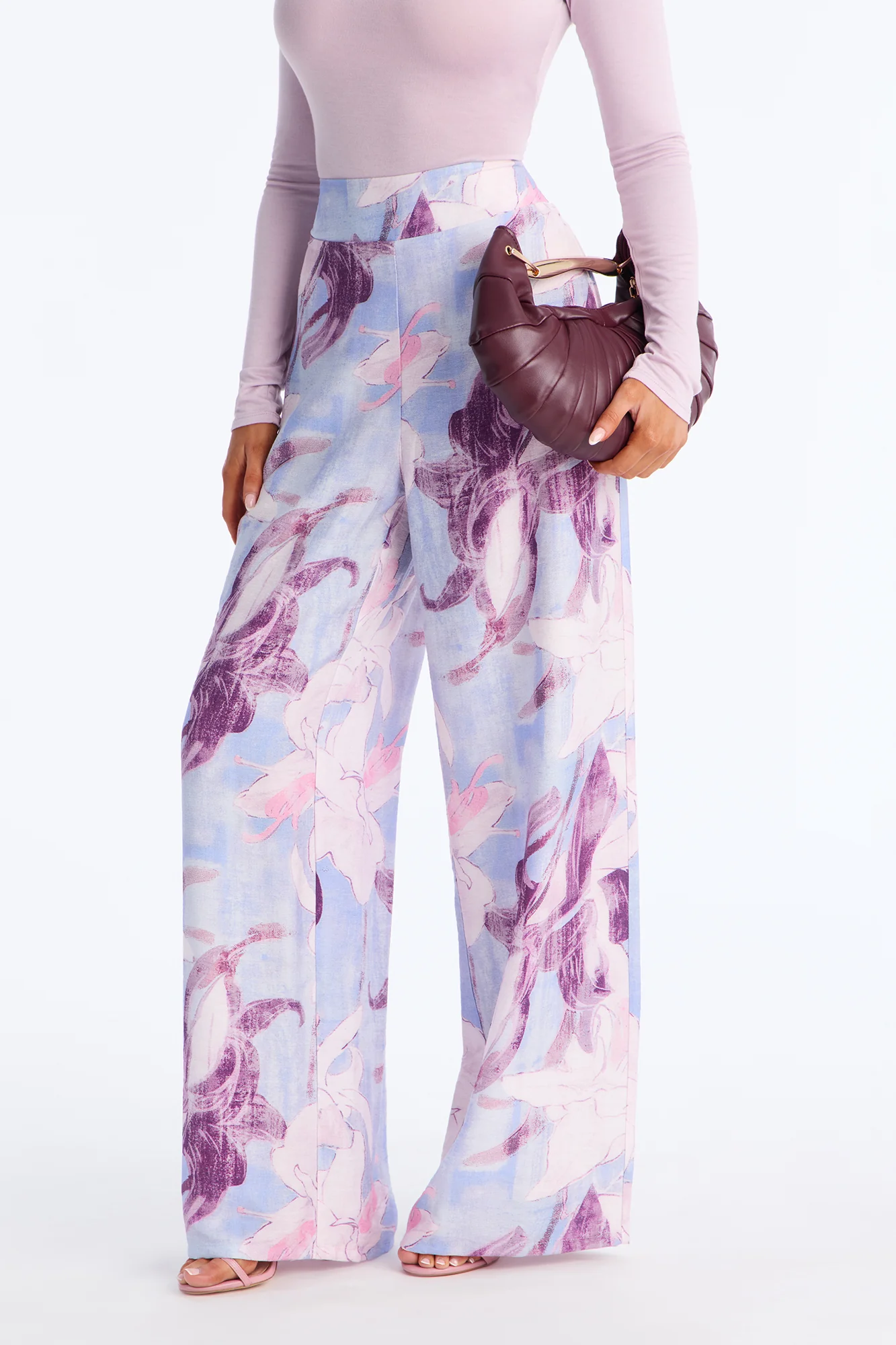 Fiona Floral Wide Leg Pant - Blue/combo - Image 3