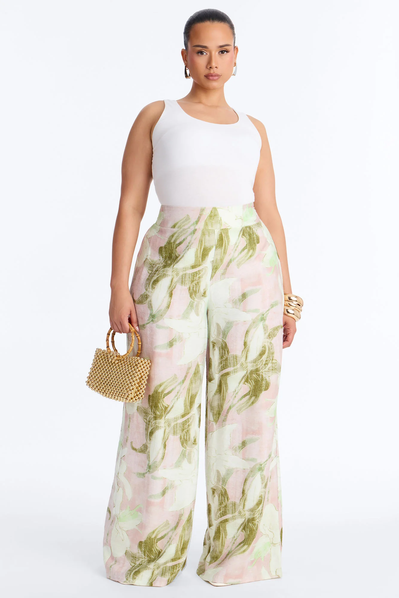 Fiona Floral Wide Leg Pant - Pink/combo - Image 5