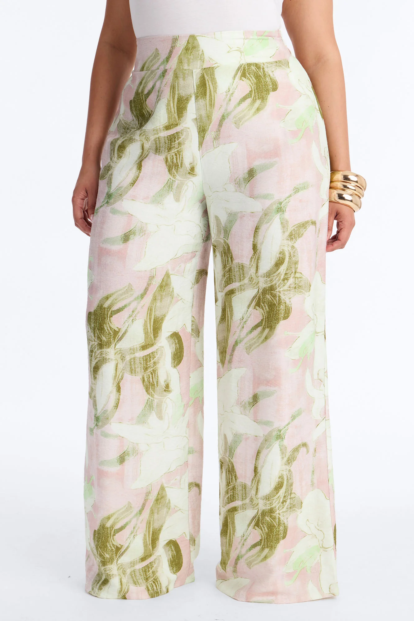 Fiona Floral Wide Leg Pant - Pink/combo - Image 6
