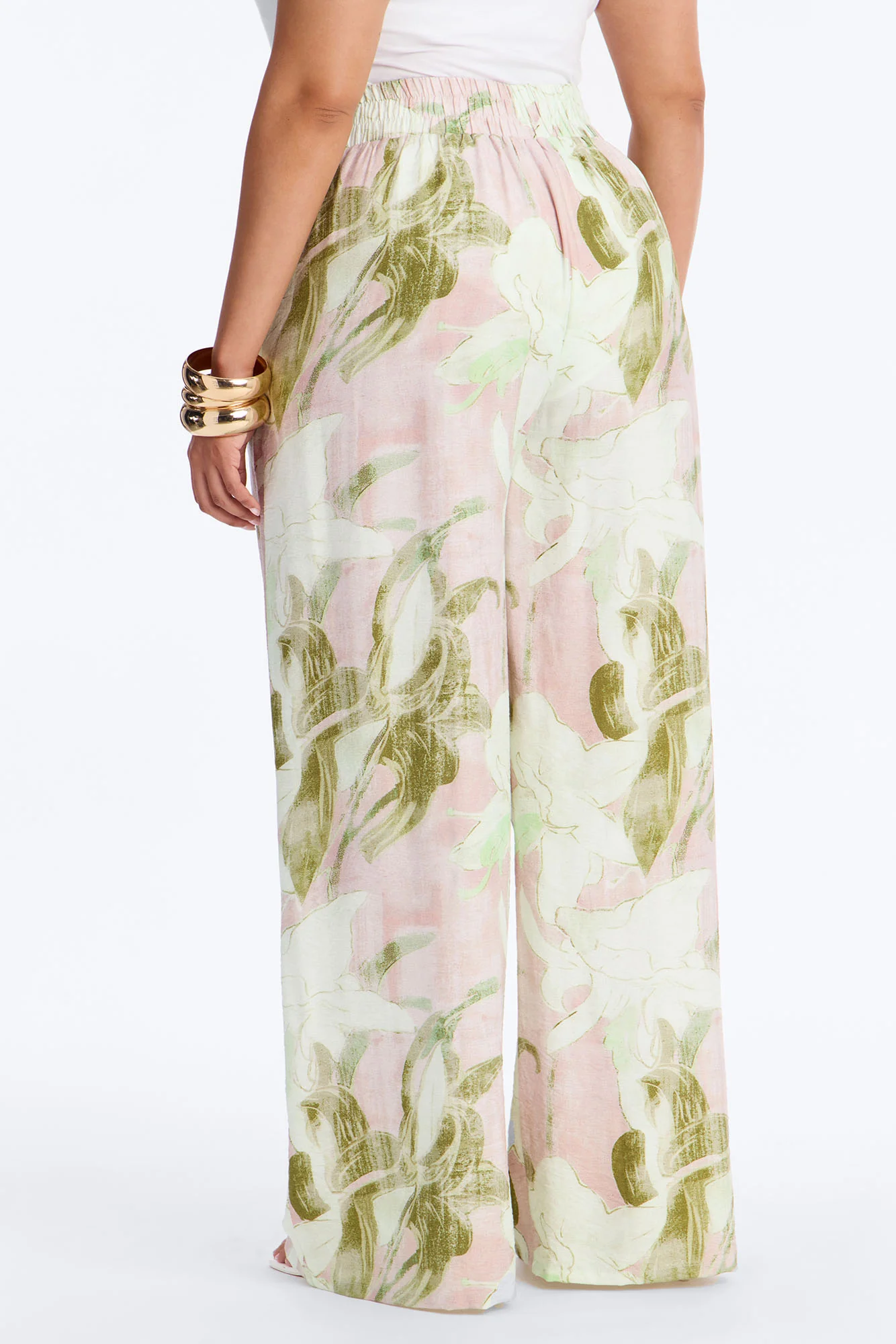 Fiona Floral Wide Leg Pant - Pink/combo - Image 8