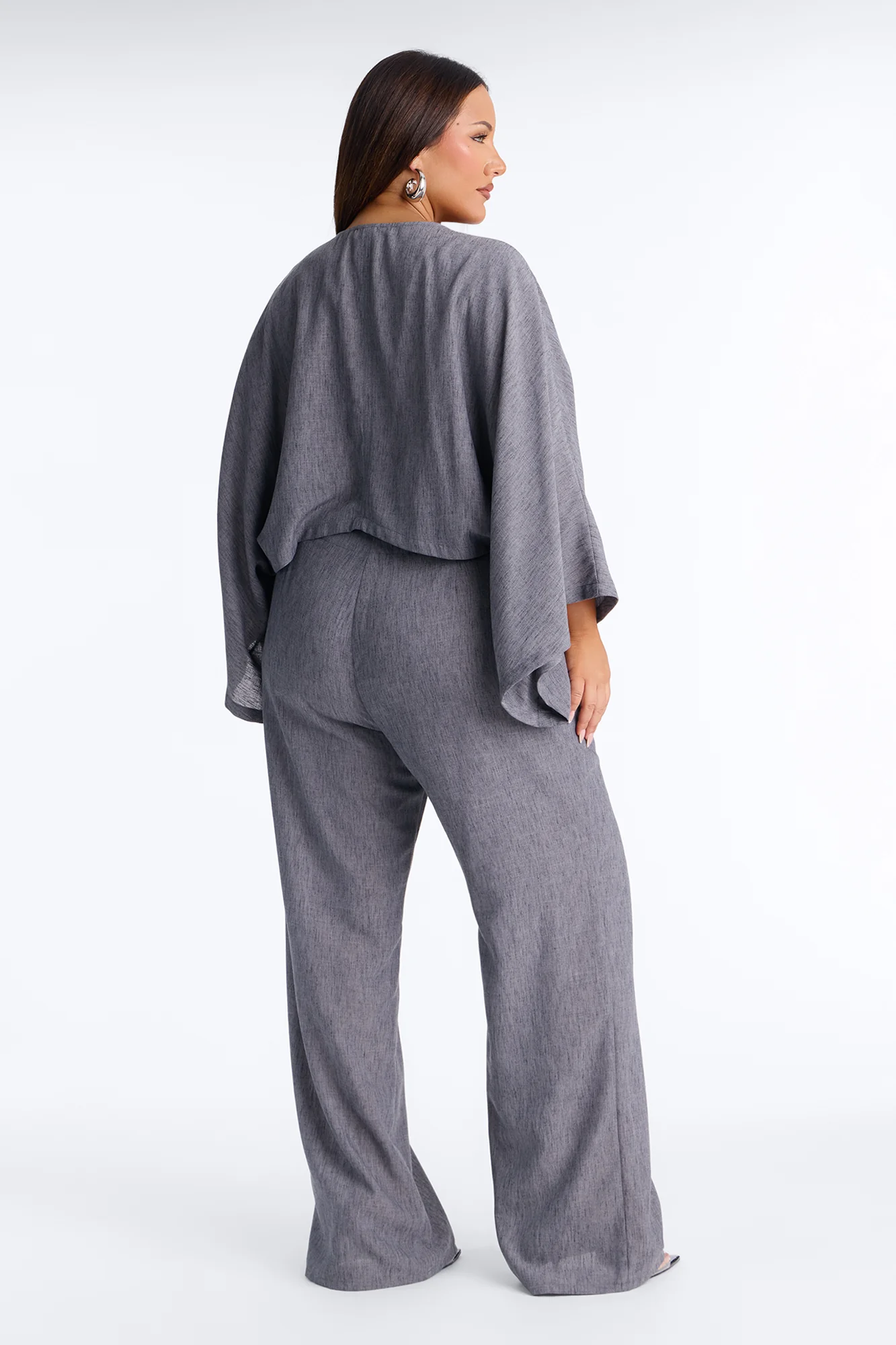 Fiora Scarf Belt Pant Set - Grey - Image 7