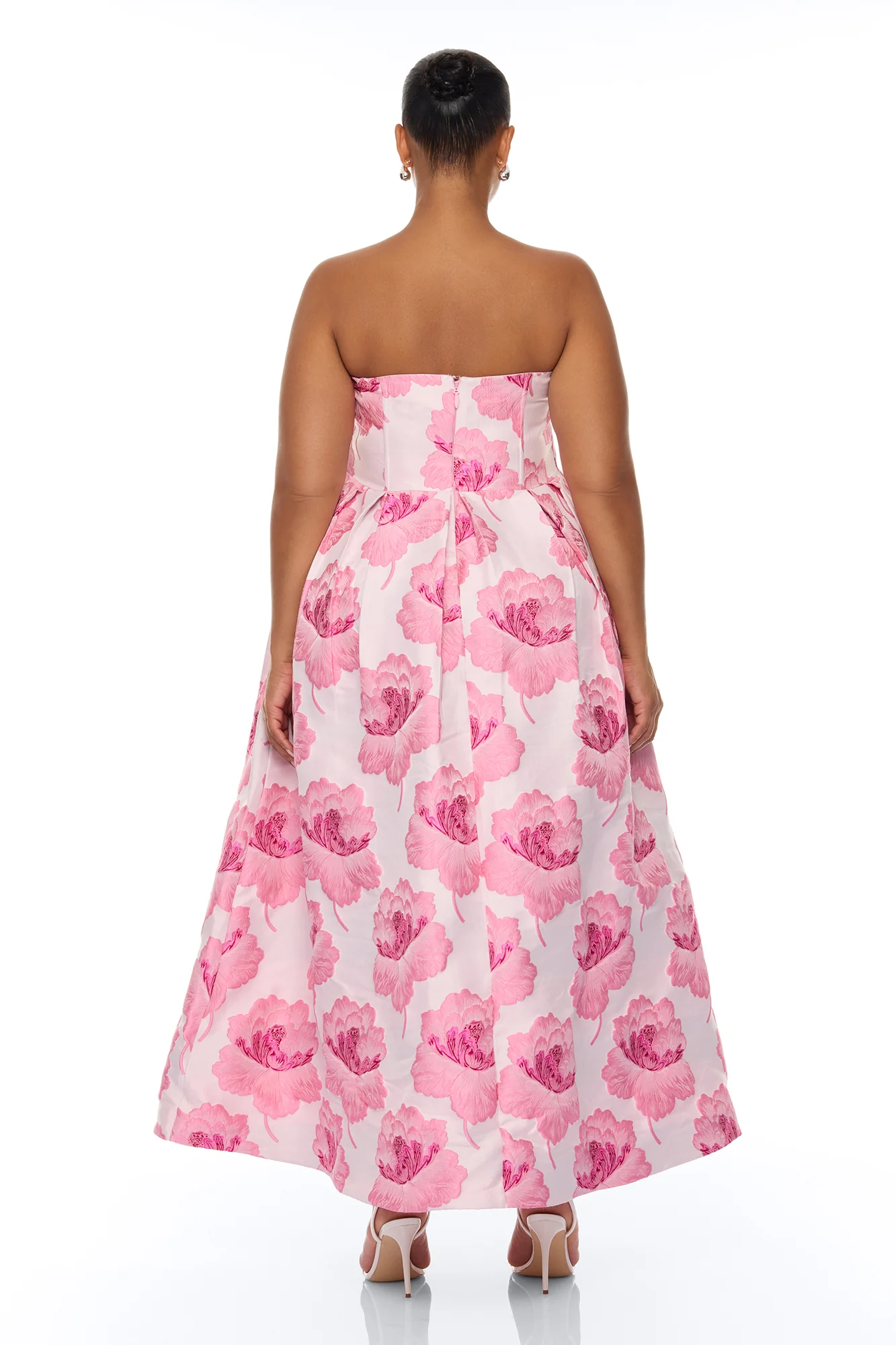 Fiora Strapless Jacquard Maxi Dress - Pink - Image 8