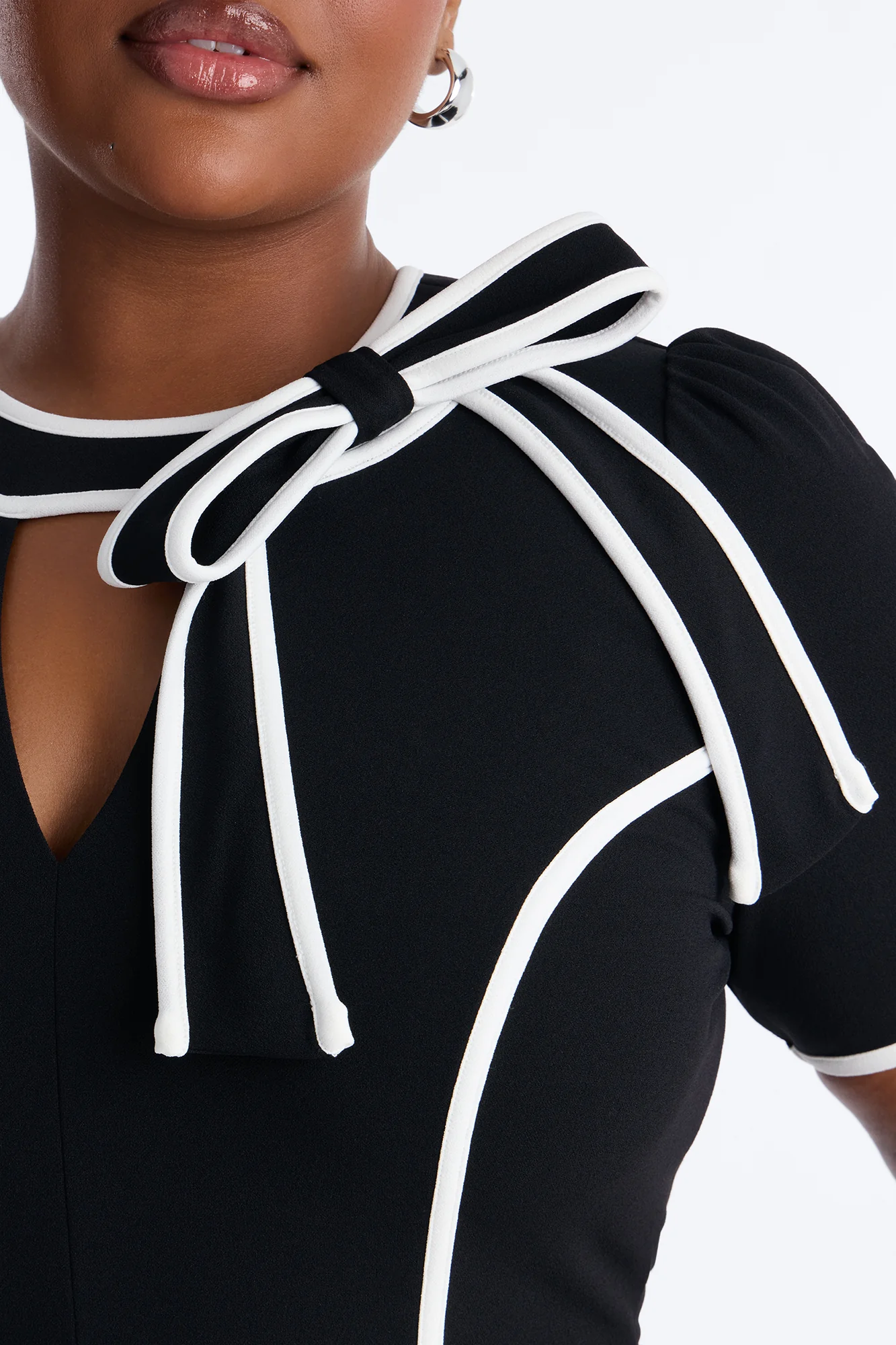 First Class Only Midi Dress - Black/White - Image 7