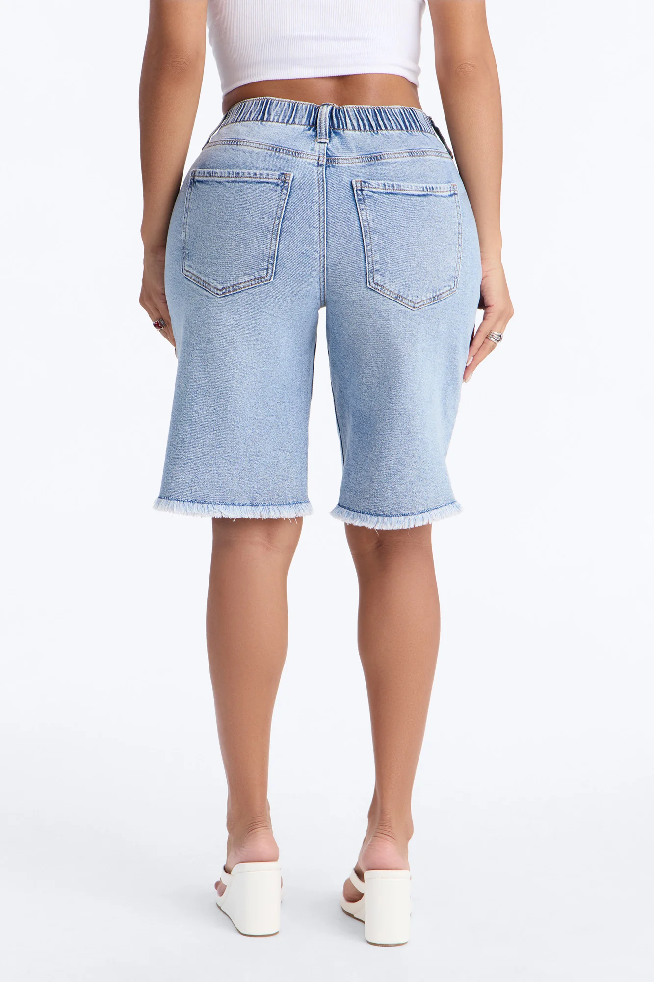 First Destination Stretch 90s Denim Jorts - Medium Wash - Image 3